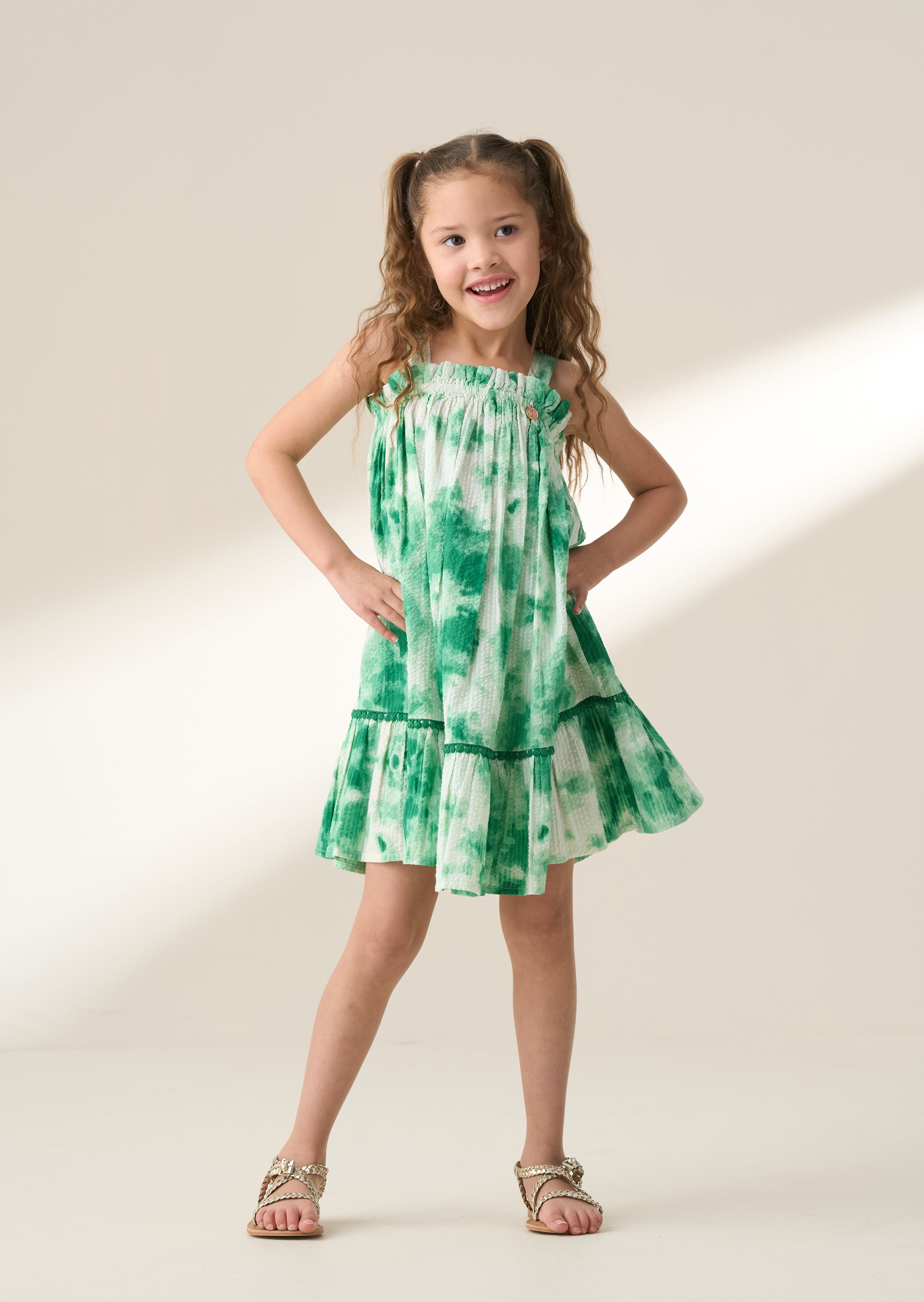 Palmeria Green Tie Dye Sun Dress