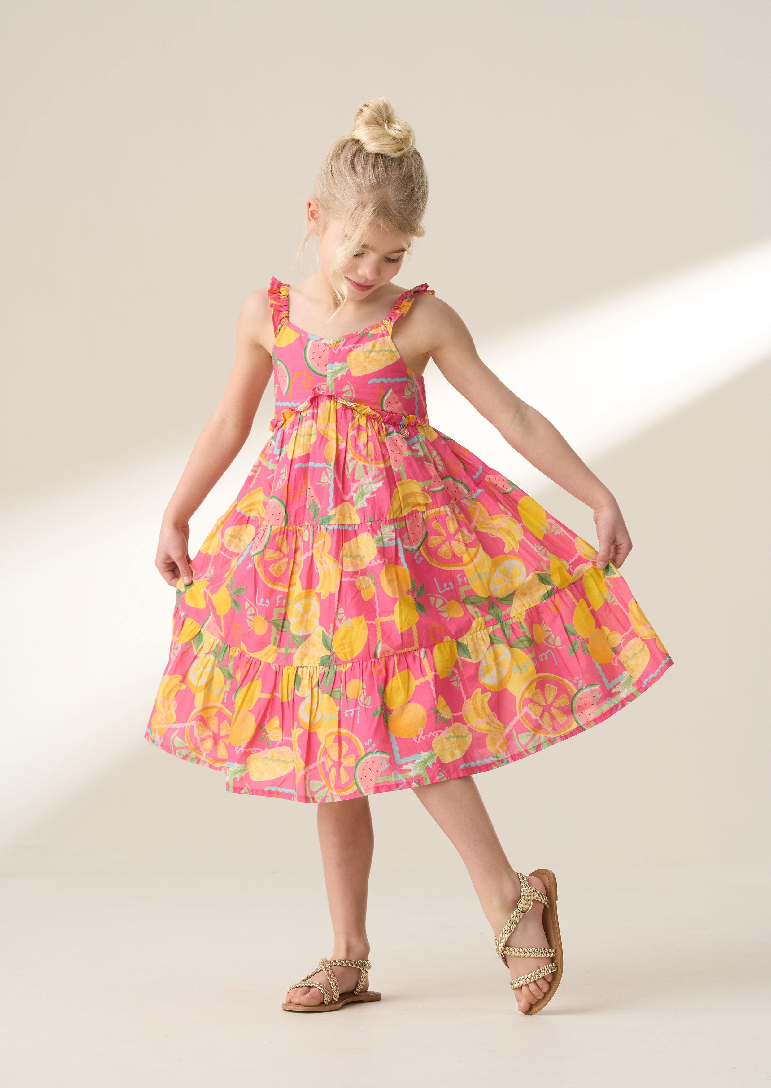 Eliana Pink Fruit Print Sundress