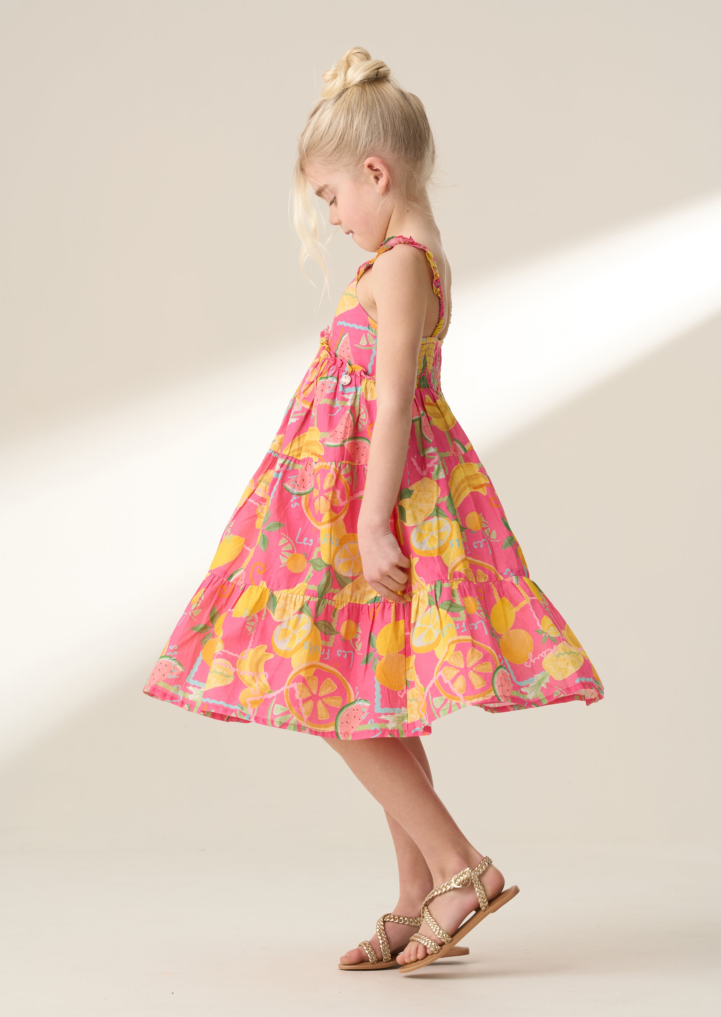 Eliana Pink Fruit Print Sundress