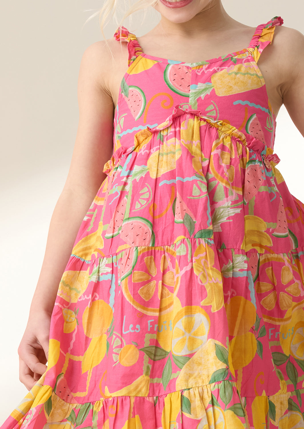 Eliana Pink Fruit Print Sundress