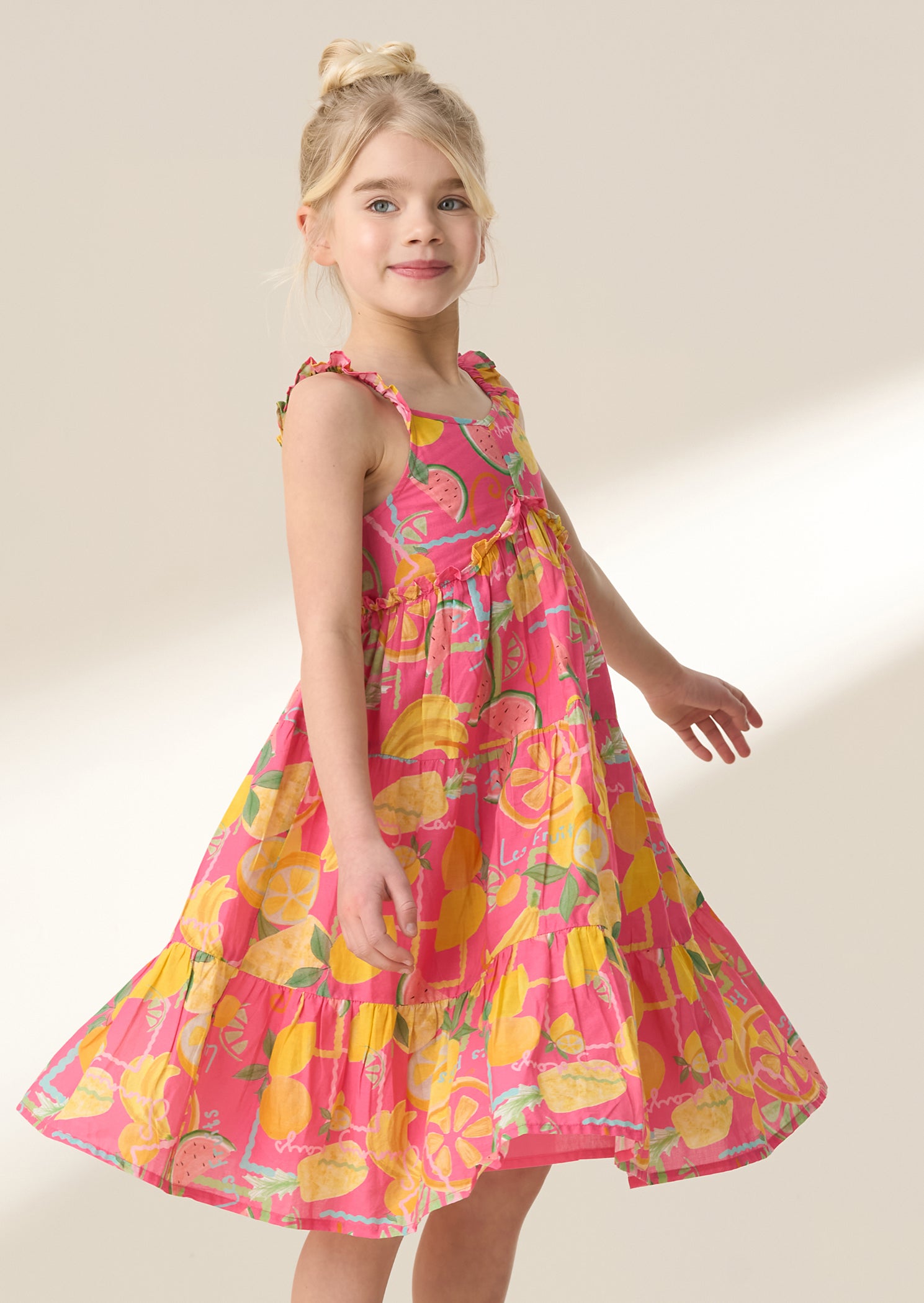 Eliana Pink Fruit Print Sundress