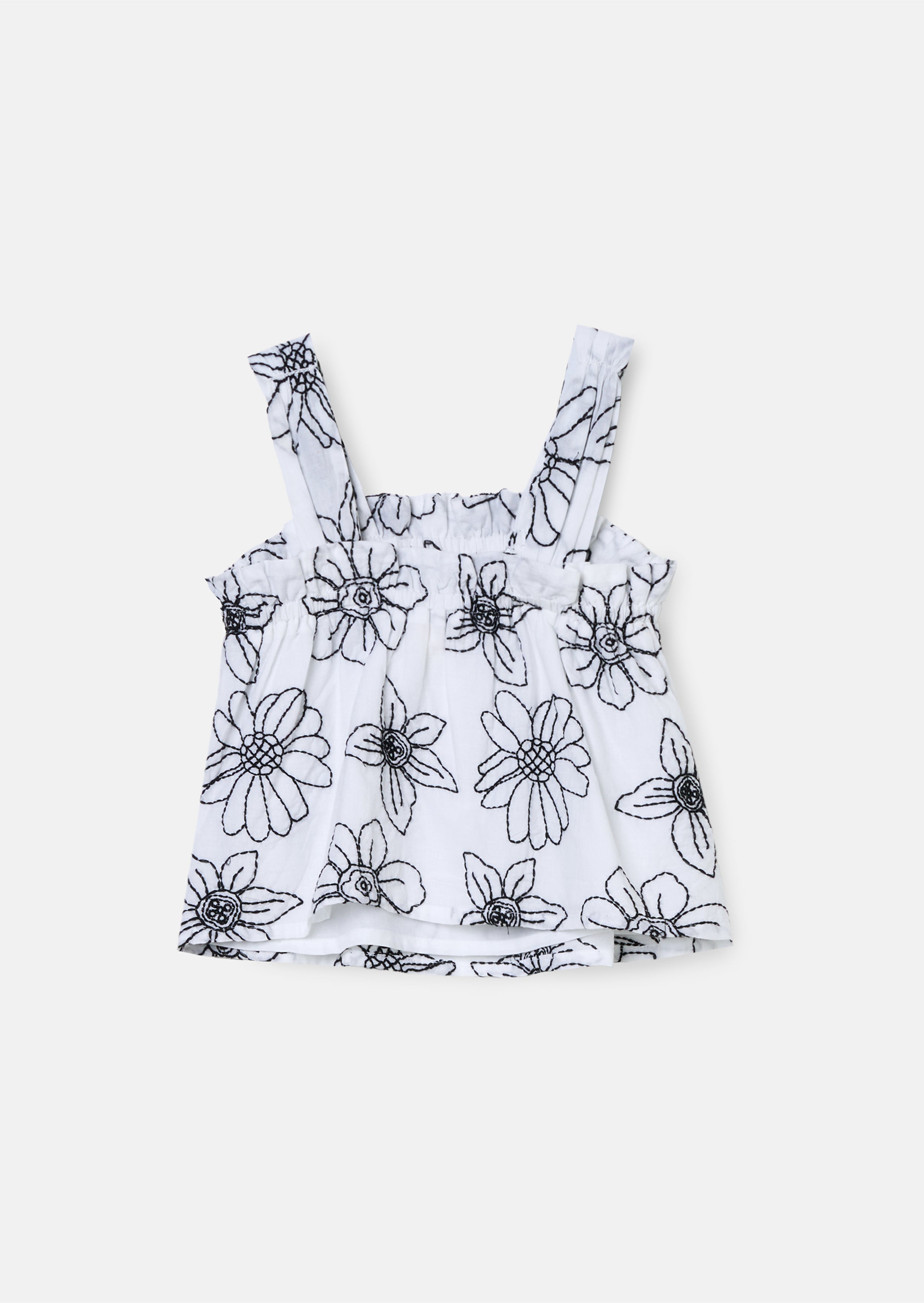 Maya White Embroidered Woven Top