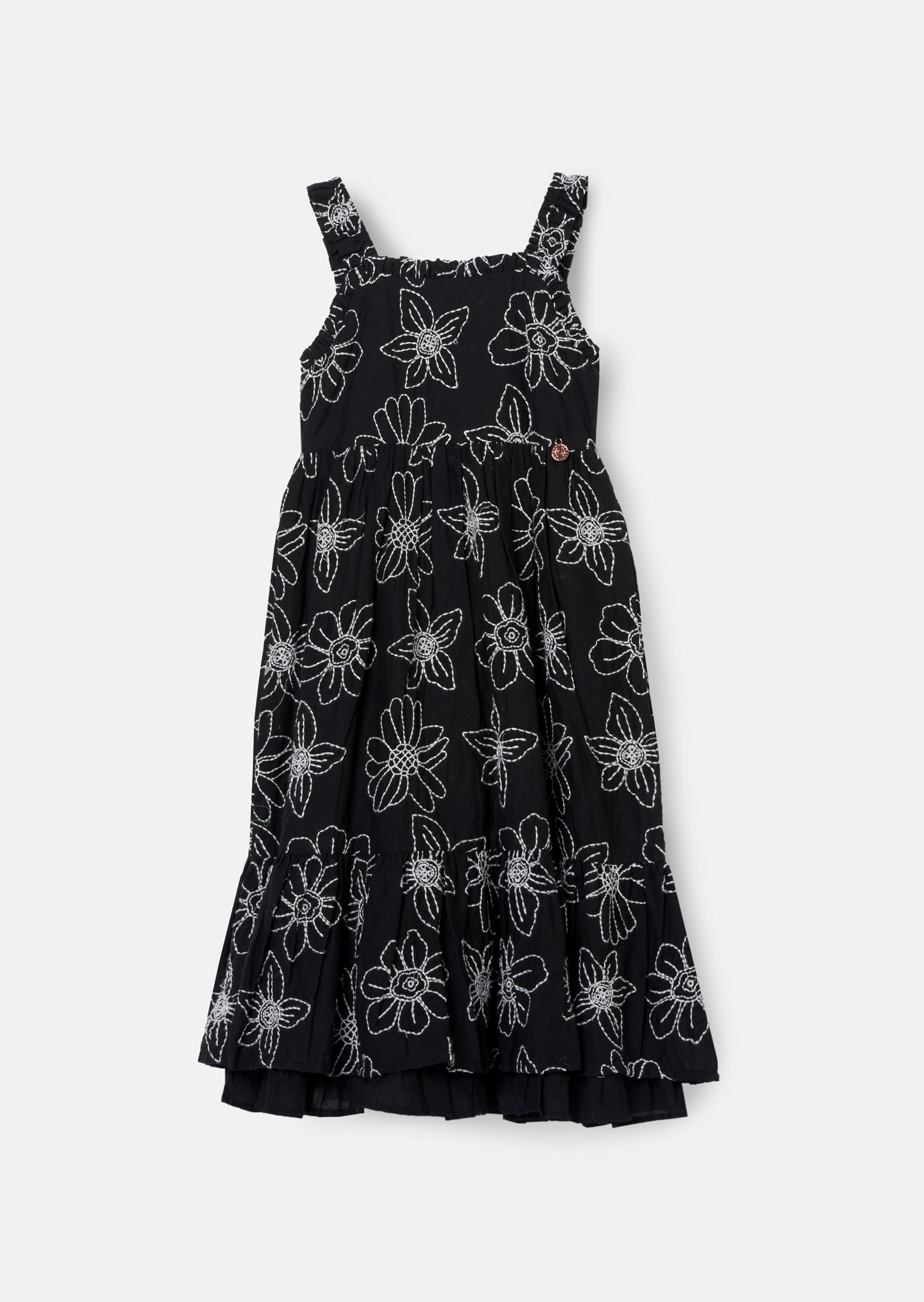 Maya Black Embroidered Woven Dress