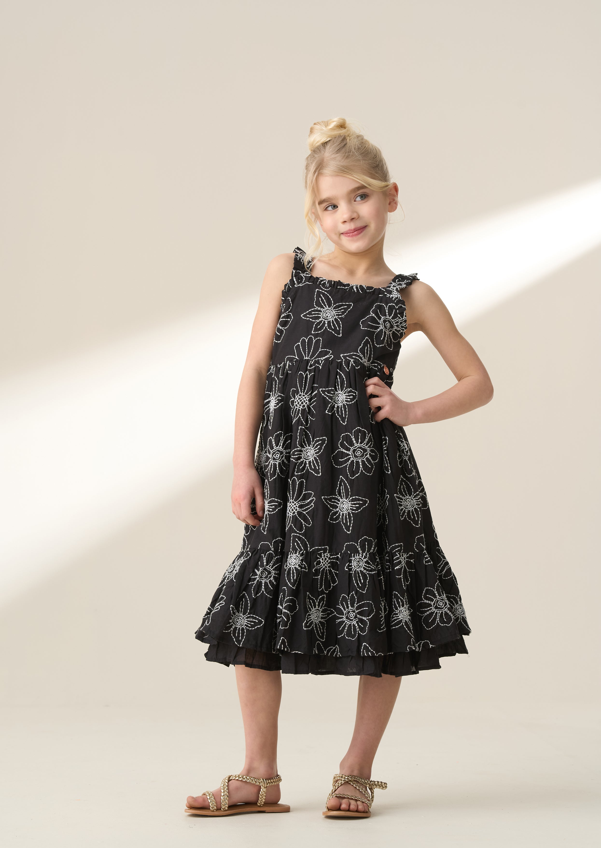 Maya Black Embroidered Woven Dress