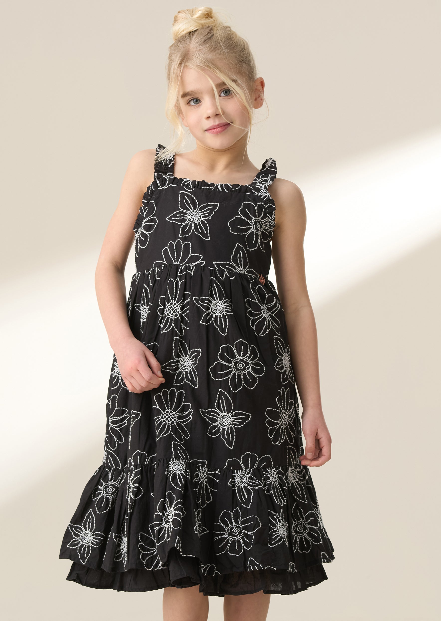 Maya Black Embroidered Woven Dress