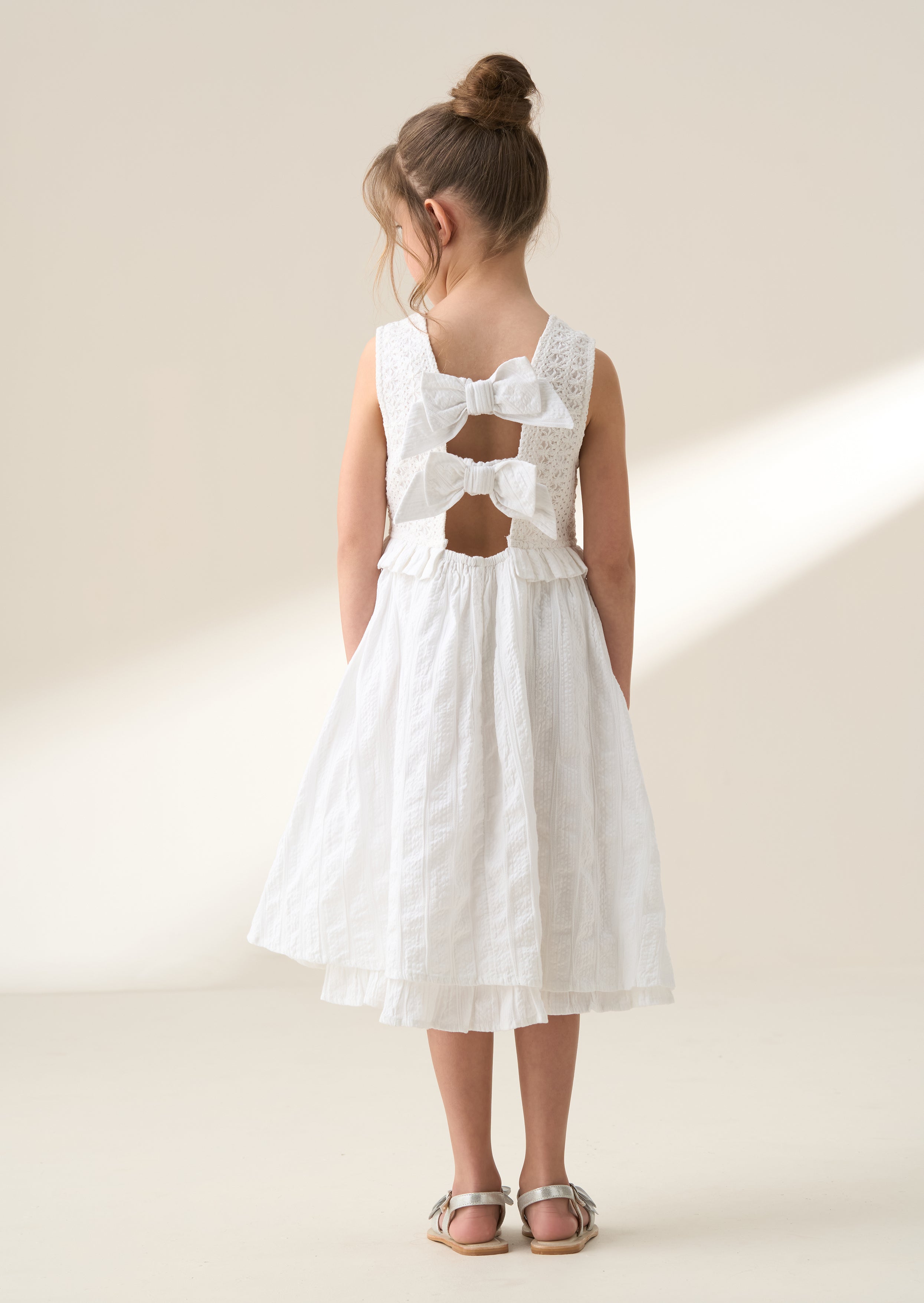 Natalie White Bow Back Dress