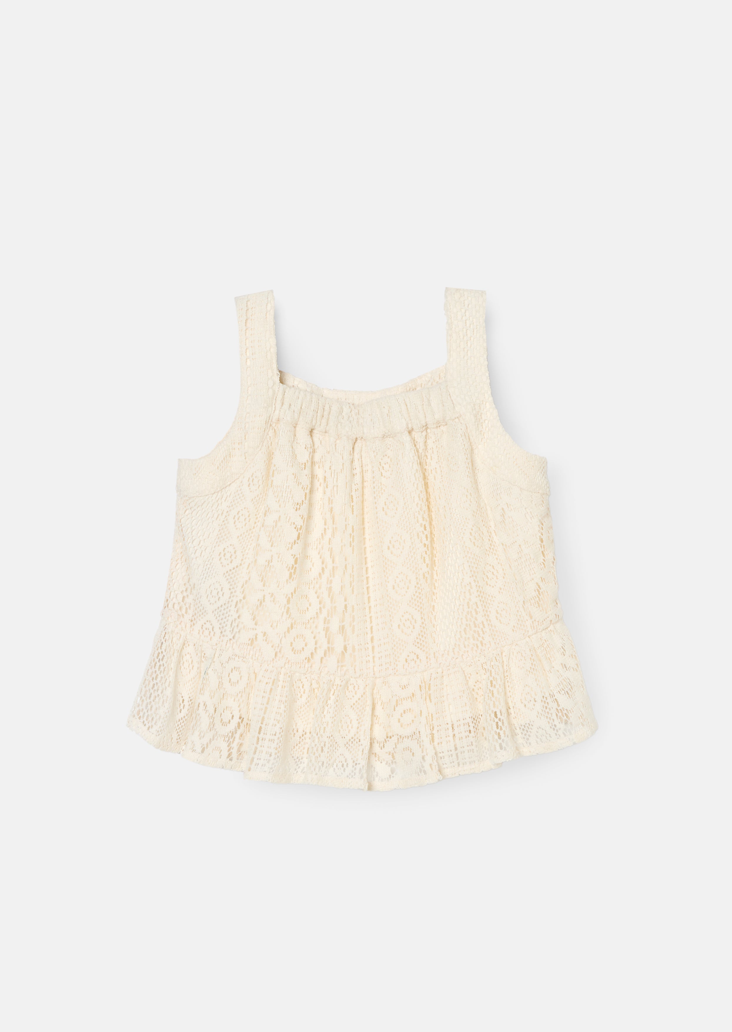 Kinsley Cream Jersey Crochet Top