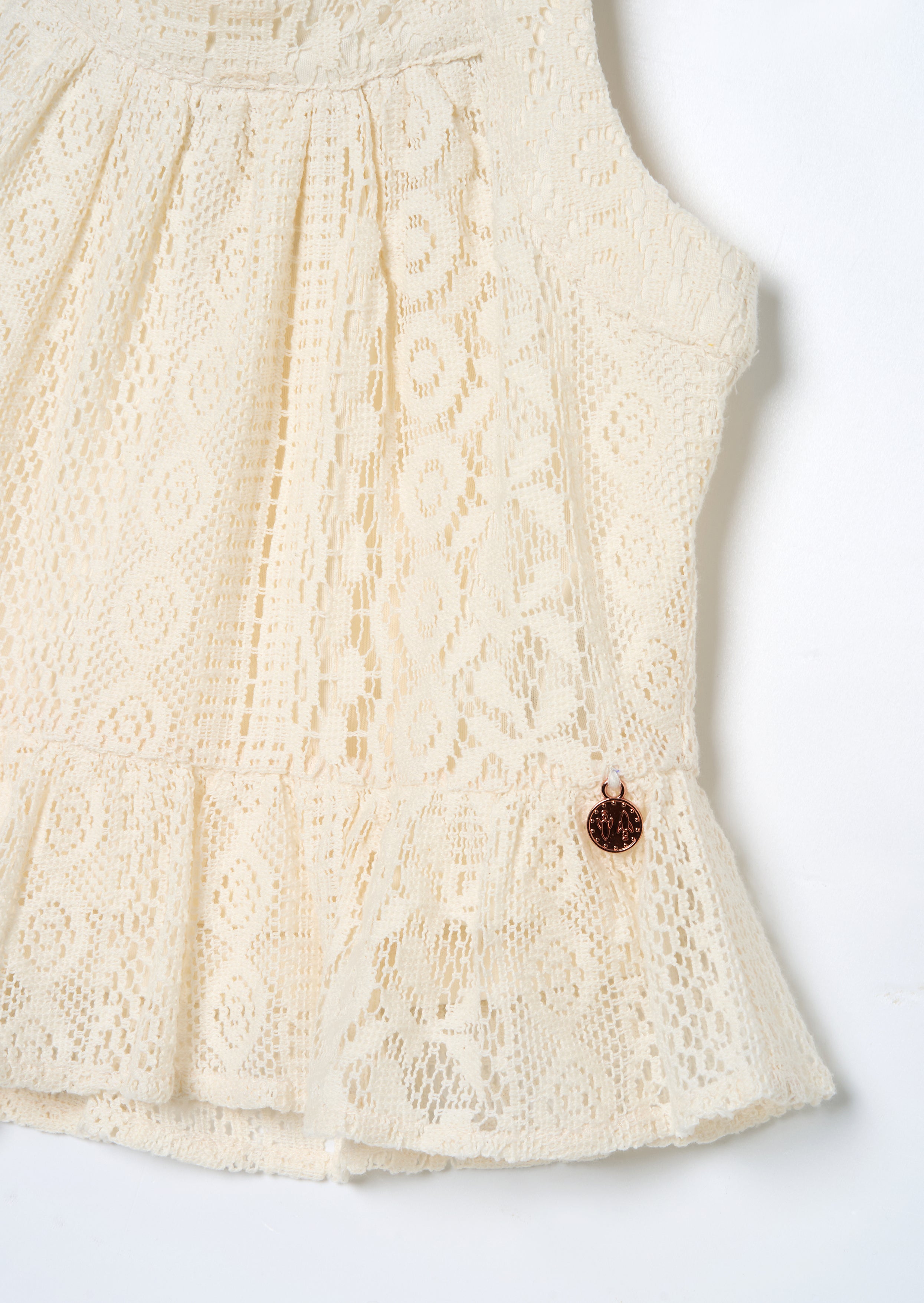 Kinsley Cream Jersey Crochet Top