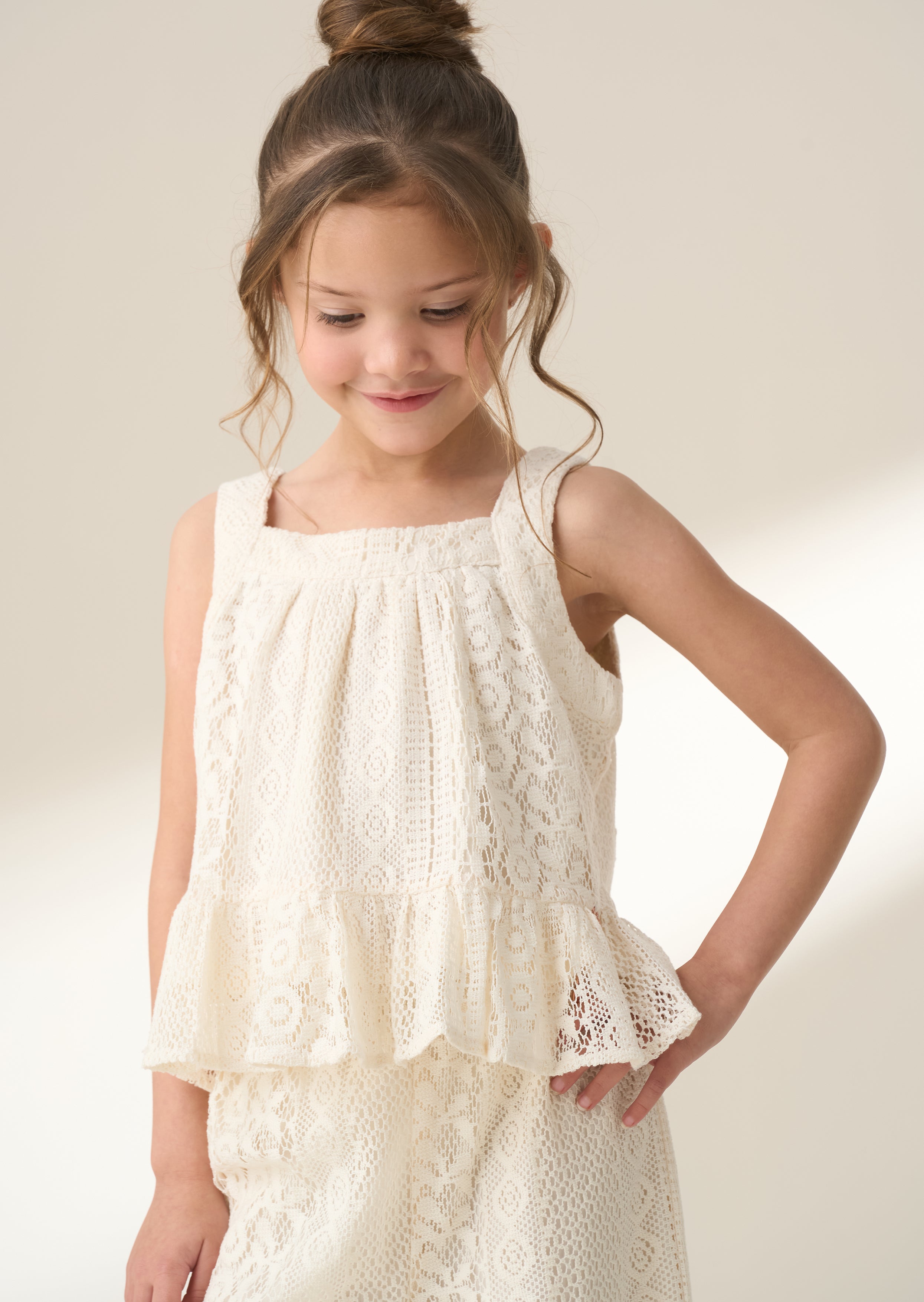 Kinsley Cream Jersey Crochet Top