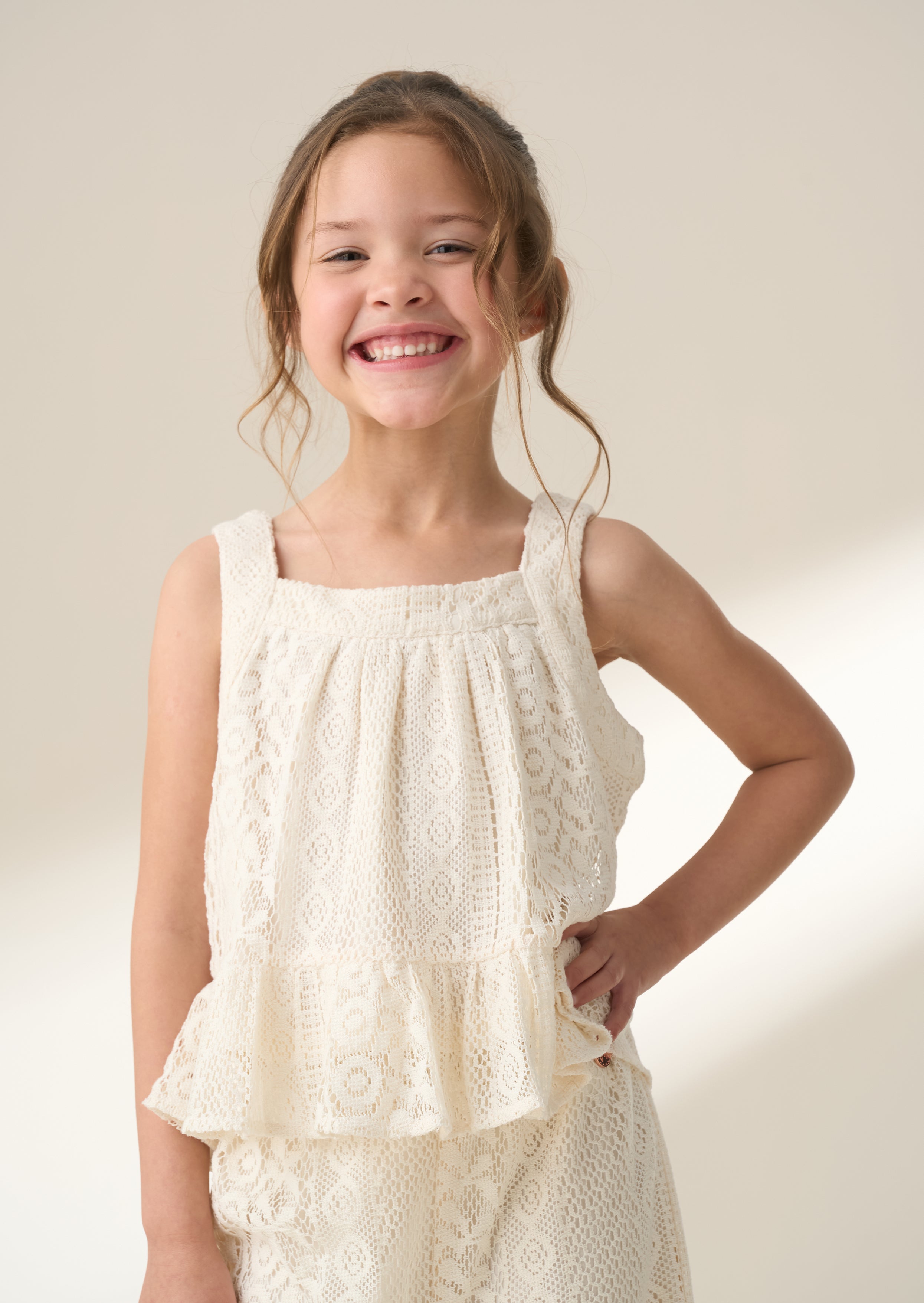 Kinsley Cream Jersey Crochet Top