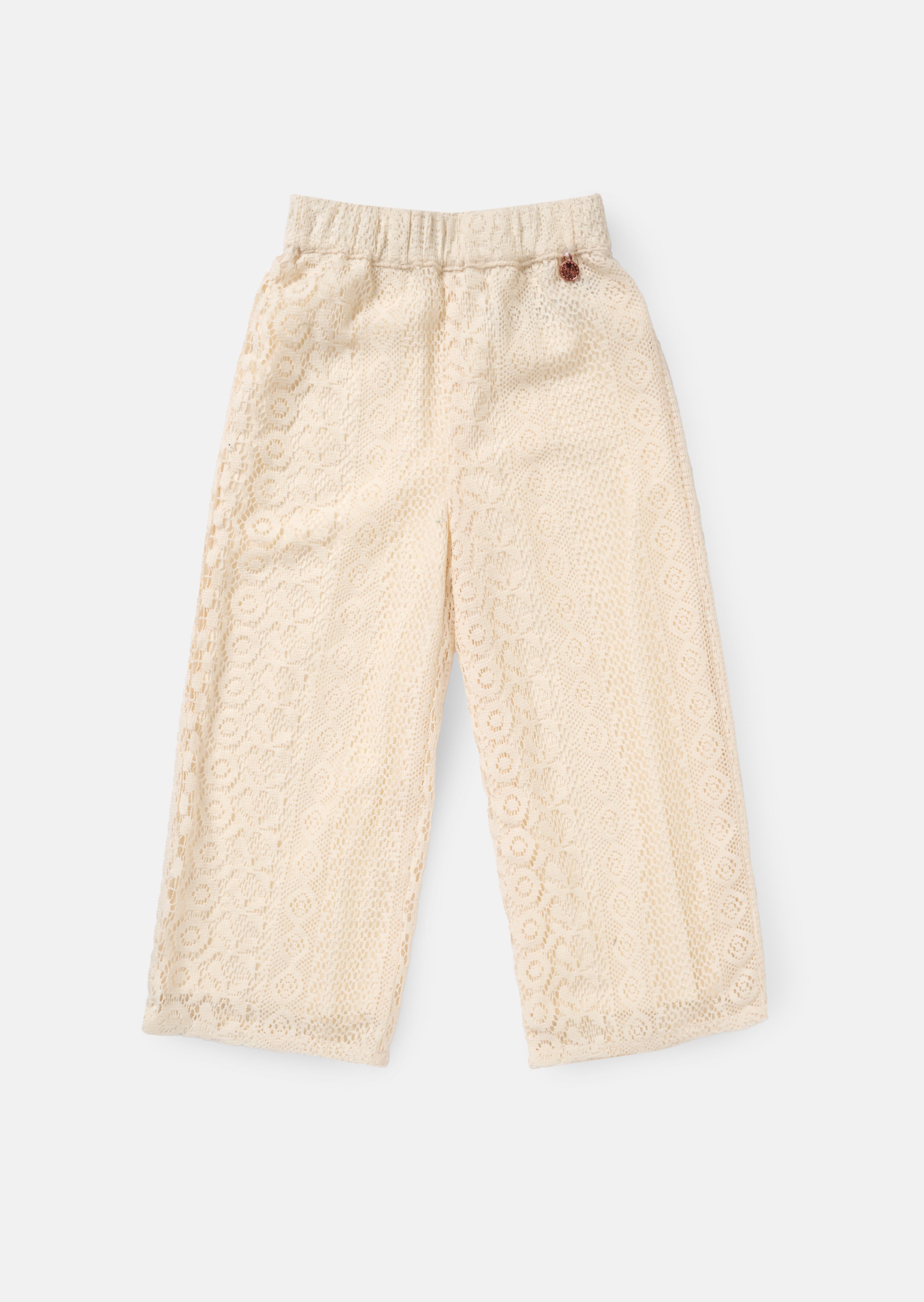 Kinsley Cream Jersey Crochet Trousers