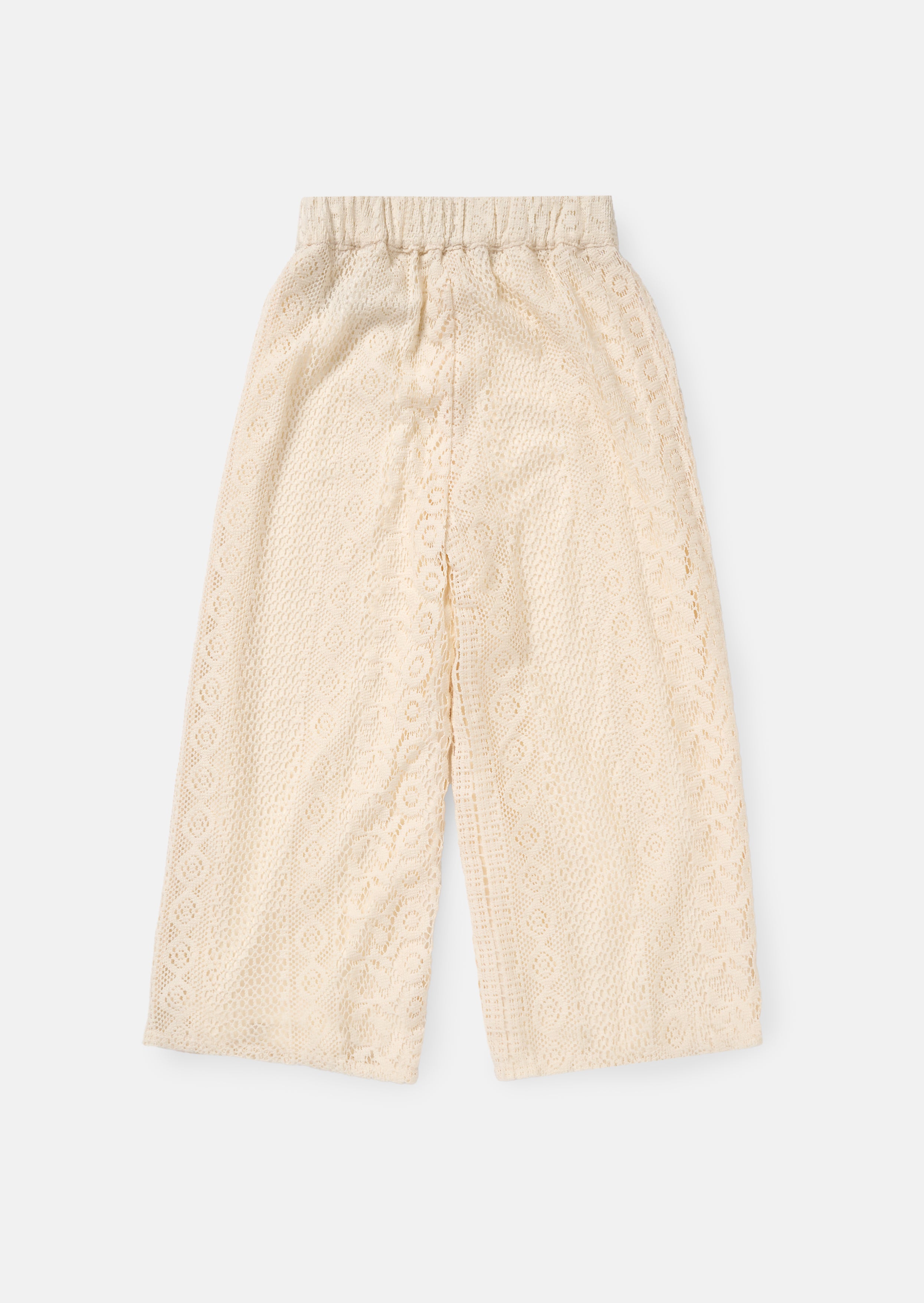 Kinsley Cream Jersey Crochet Trousers