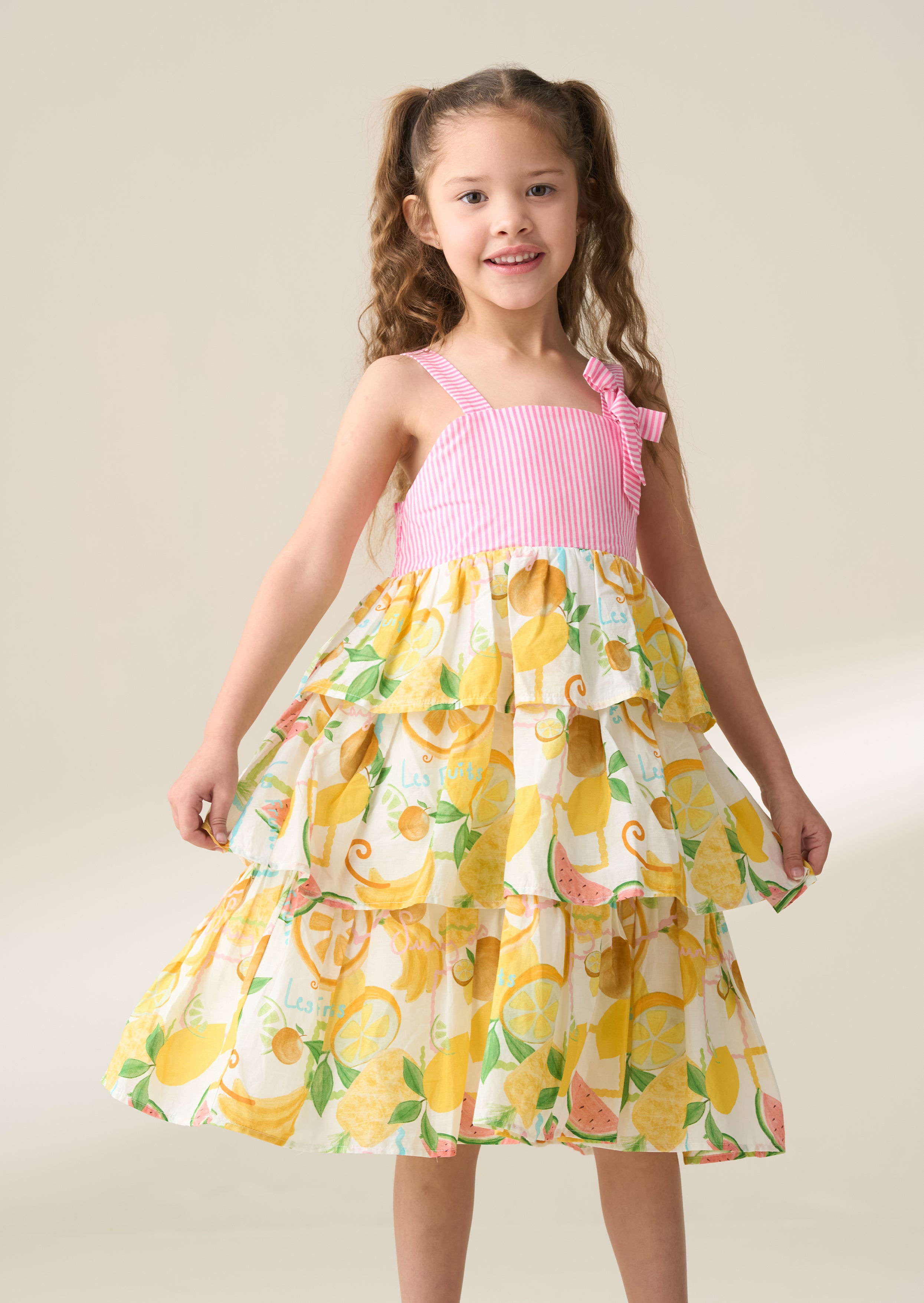 Lydia Multi Tiered Fruit Sun Dress