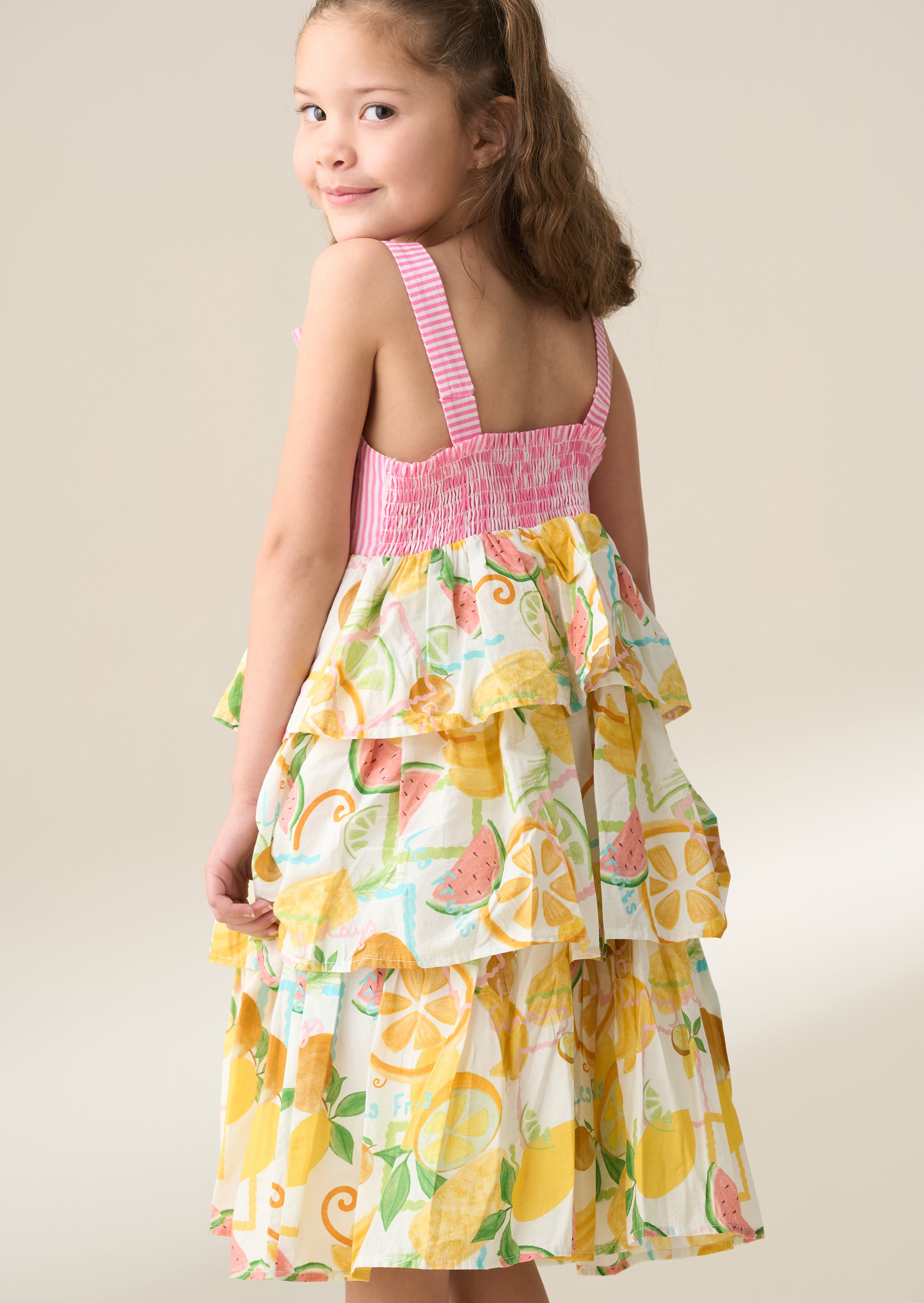 Lydia Multi Tiered Fruit Sun Dress