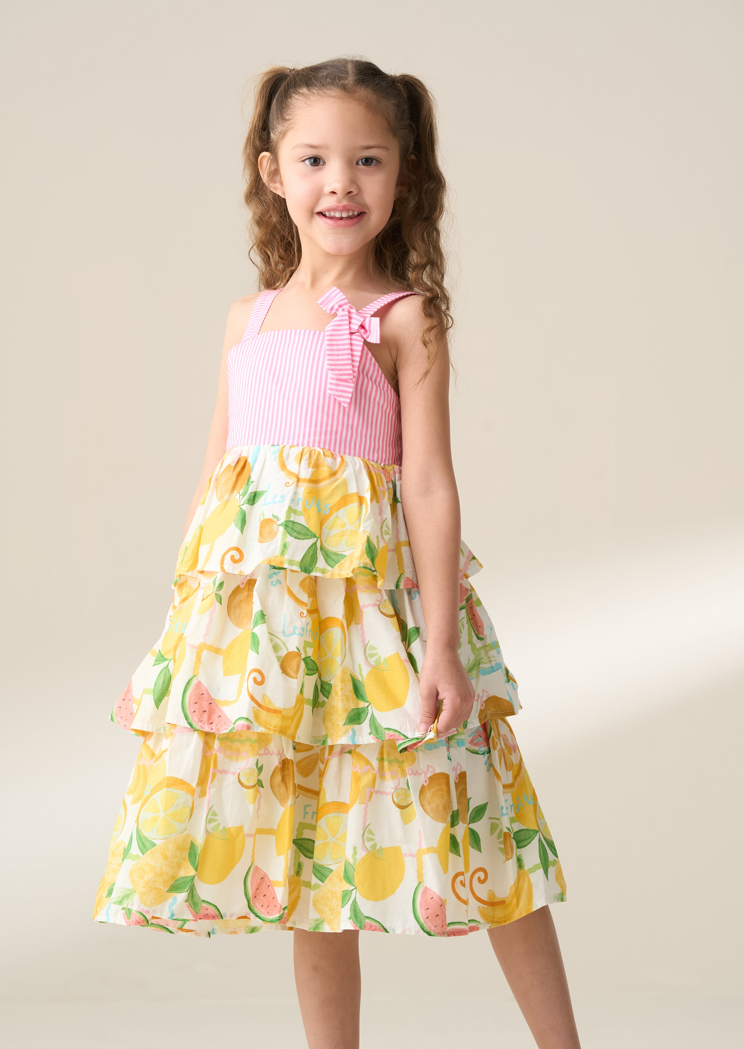 Lydia Multi Tiered Fruit Sun Dress