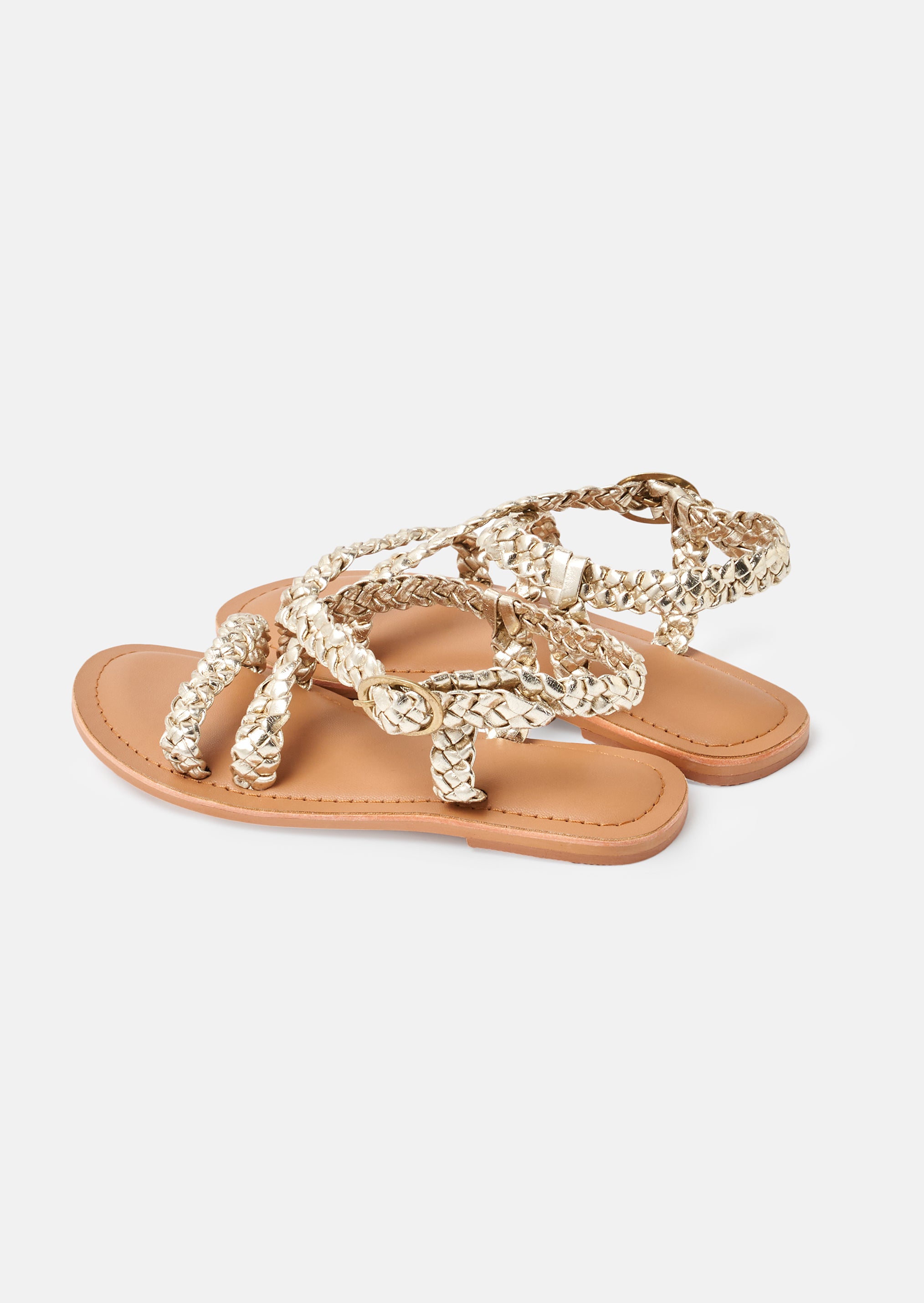 Delilah Gold Basket Weave Gold Sandal