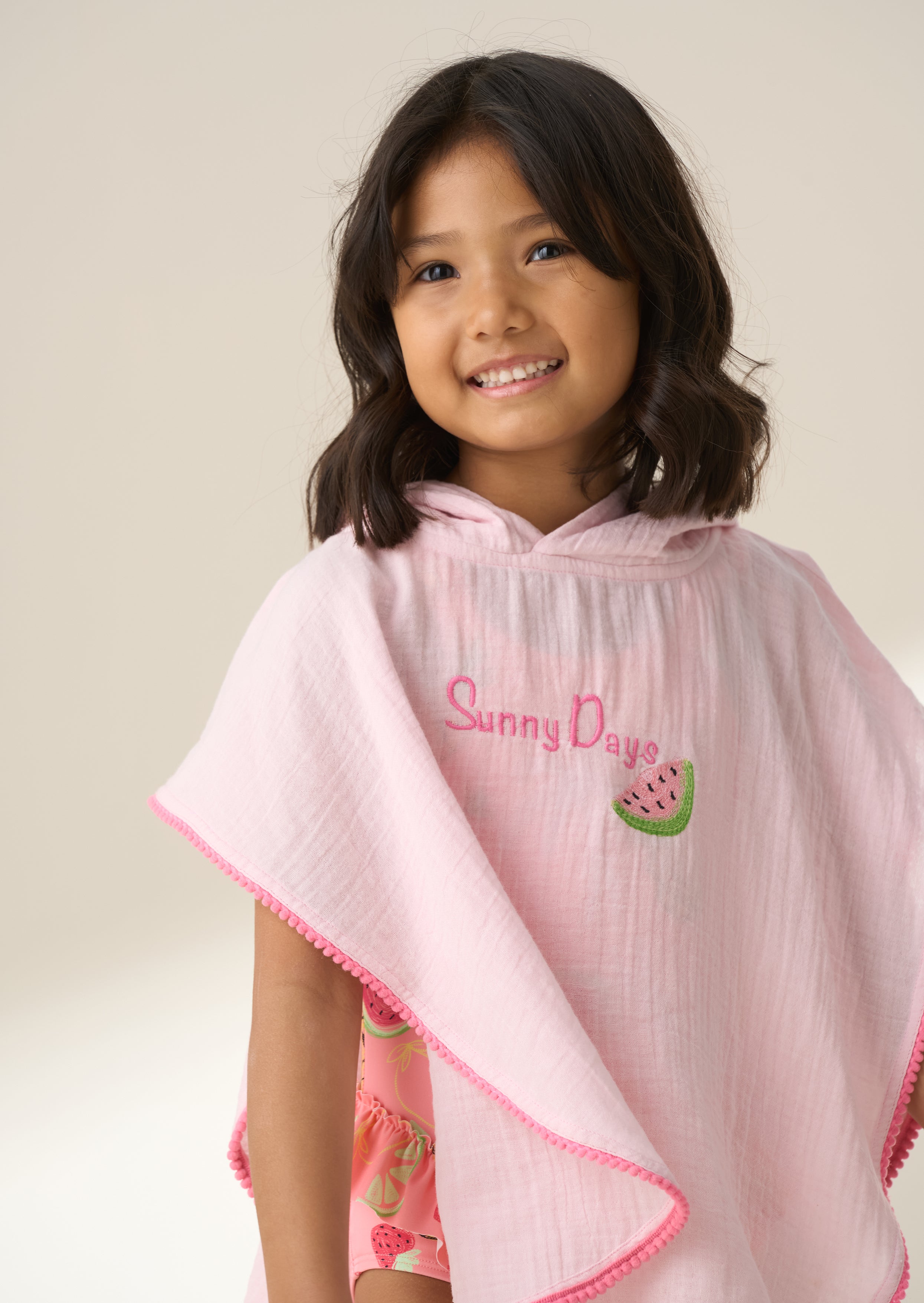 Ruby Pink Pom Pom Trim Kaftan