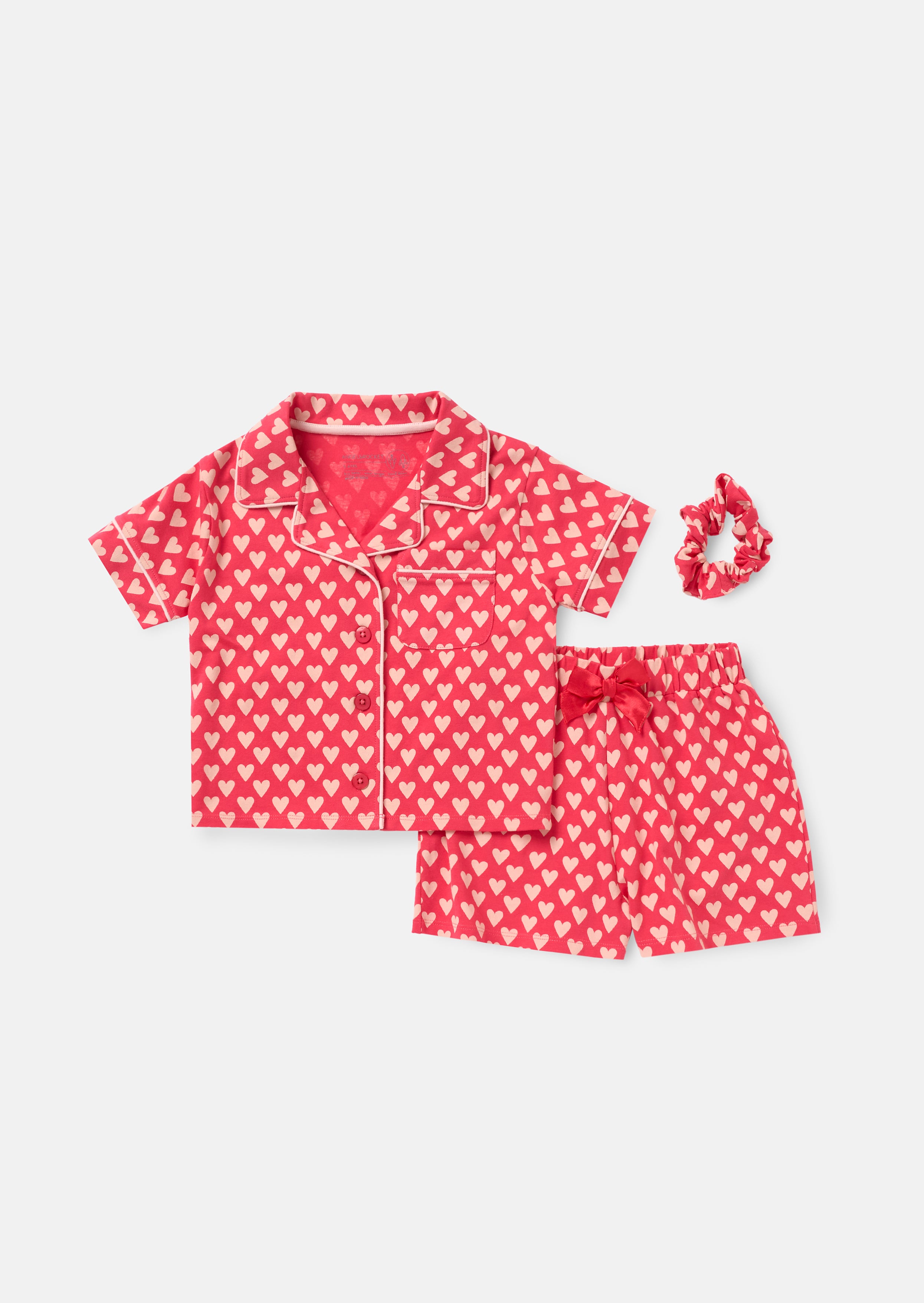 Stella Pink Heart Print PJ Set