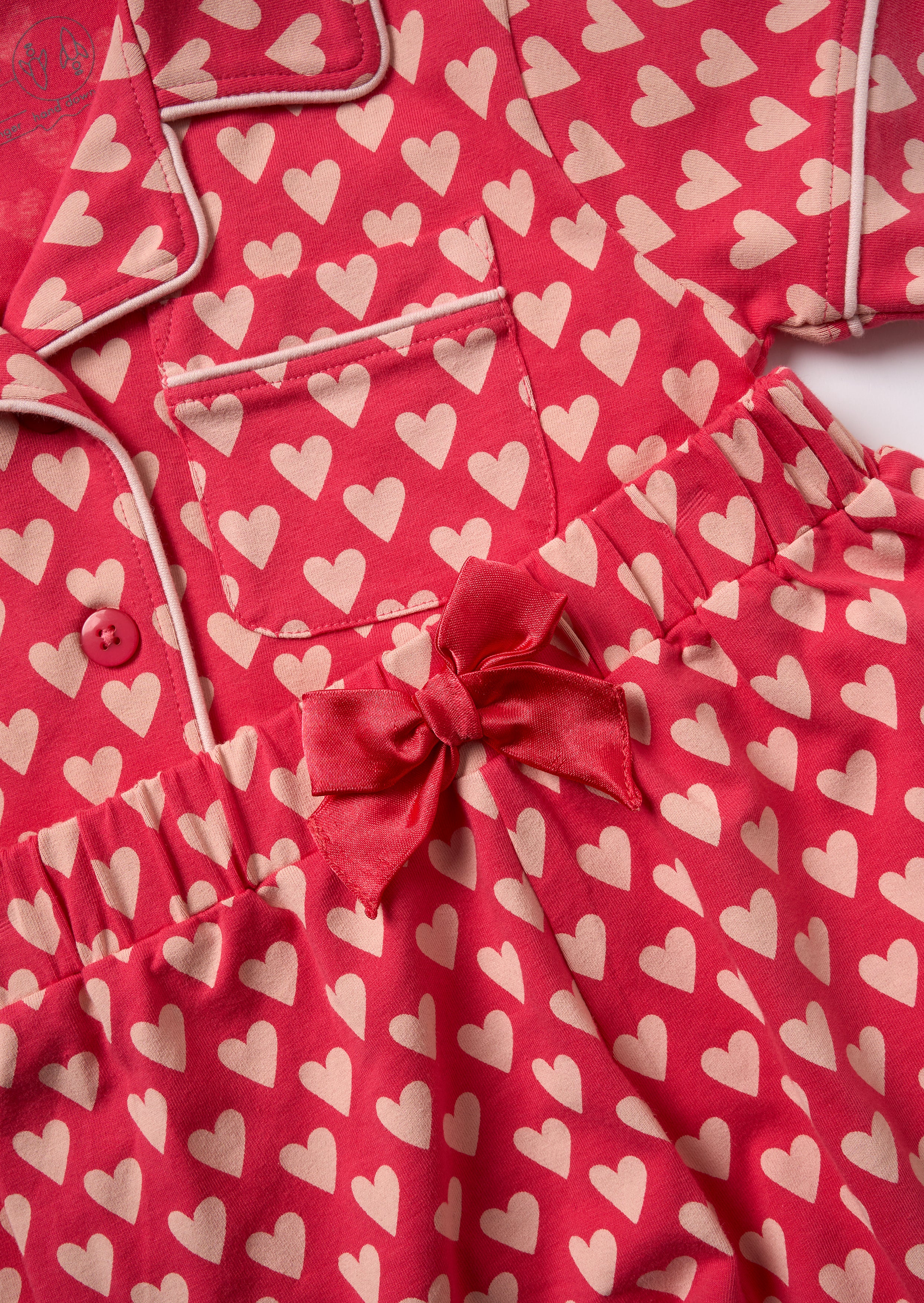 Stella Pink Heart Print PJ Set