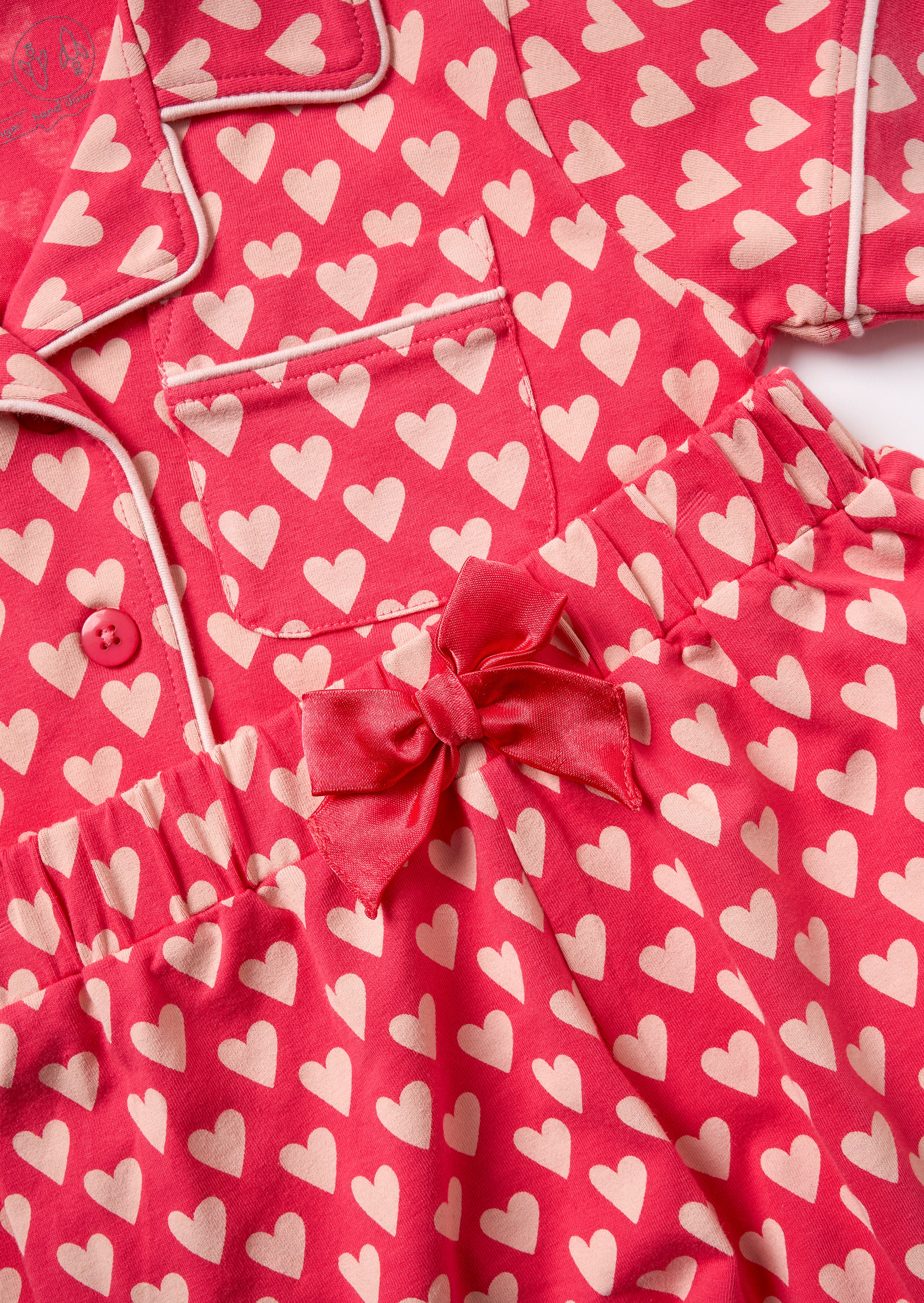 Stella Pink Heart Print PJ Set