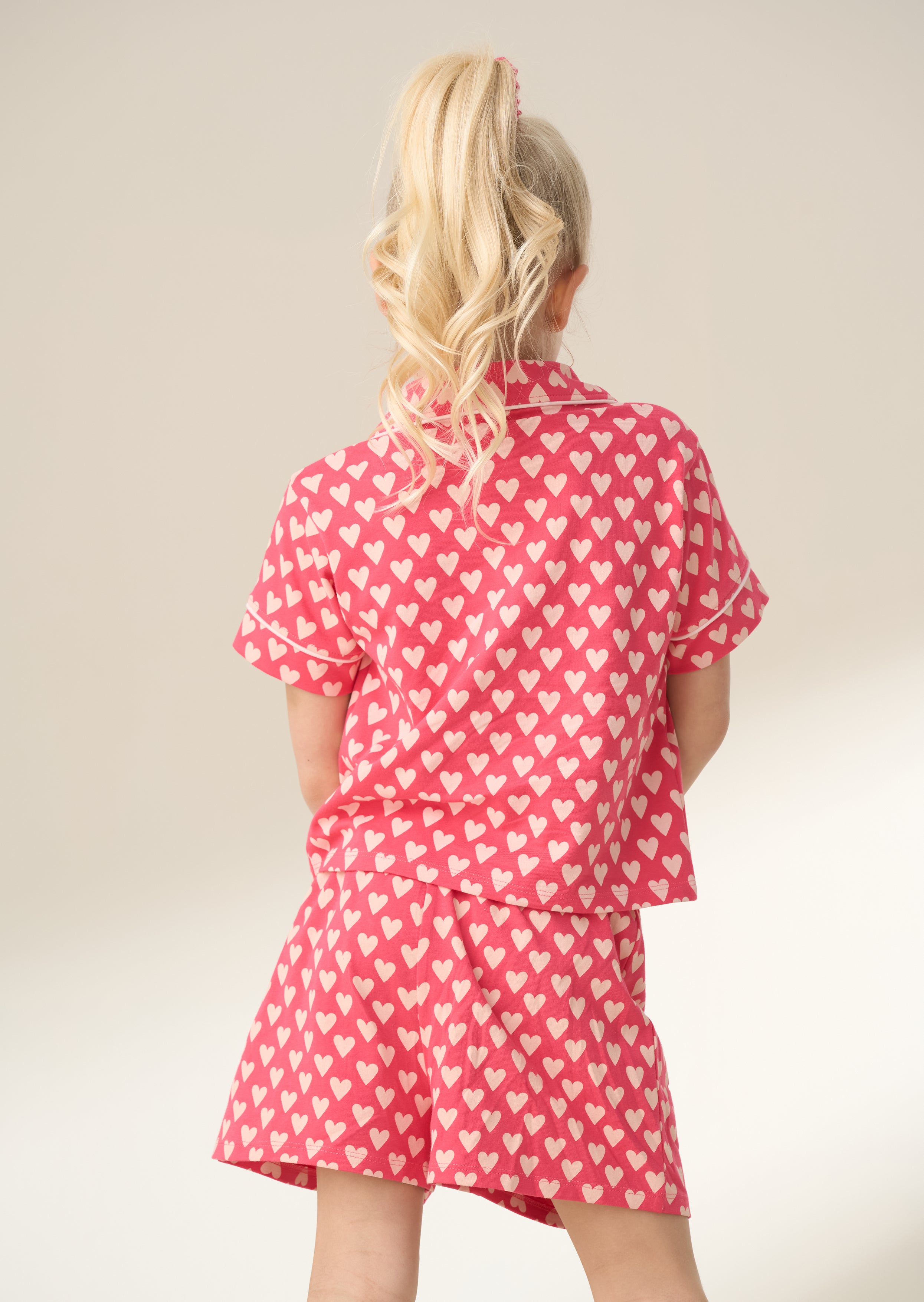 Stella Pink Heart Print PJ Set