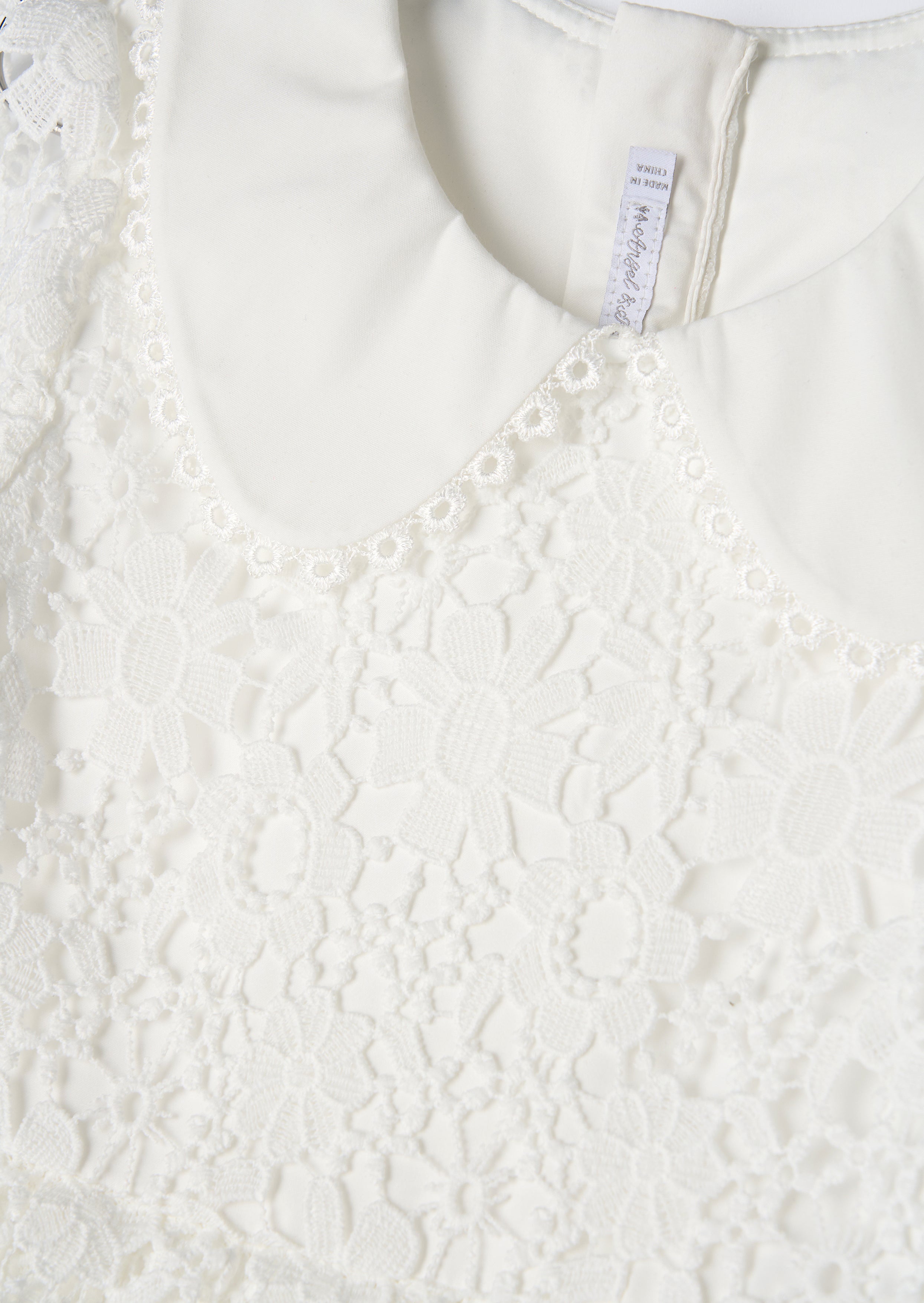 Mavea White Collared Lace Dress