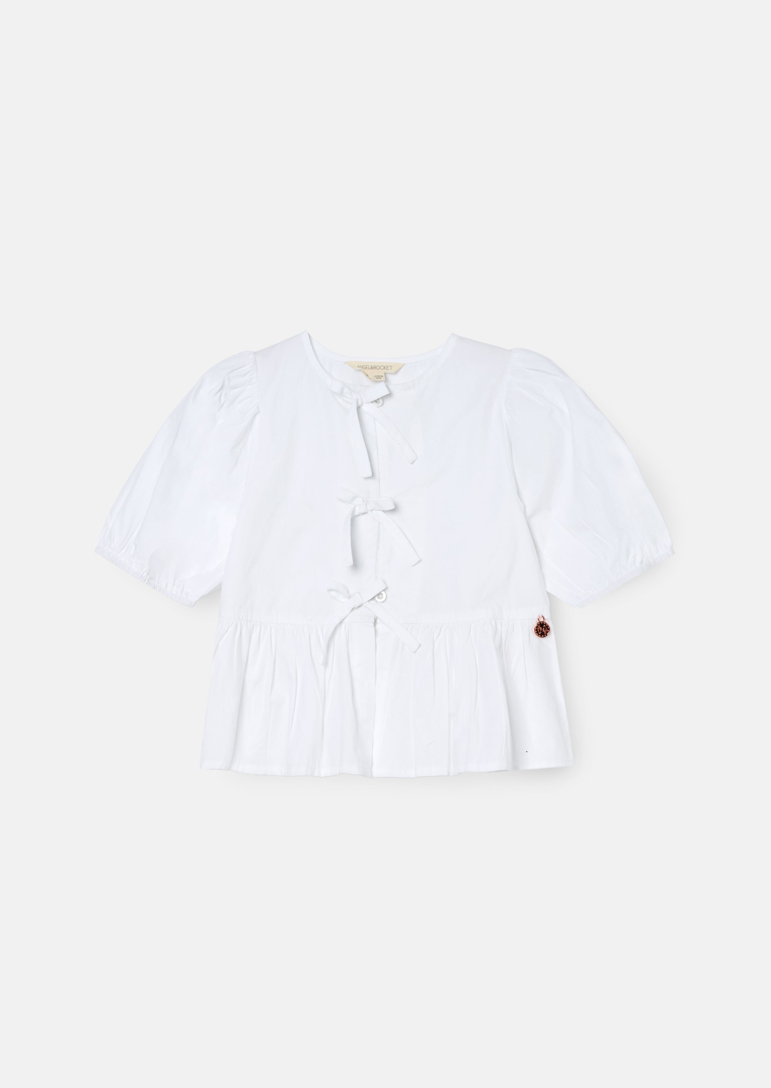 Ria White Poplin Tie Shirt