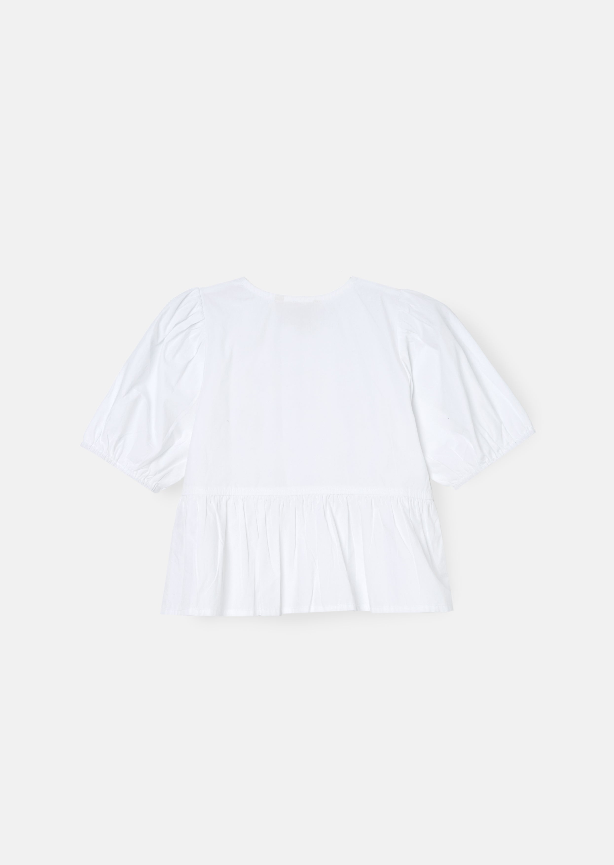 Ria White Poplin Tie Shirt