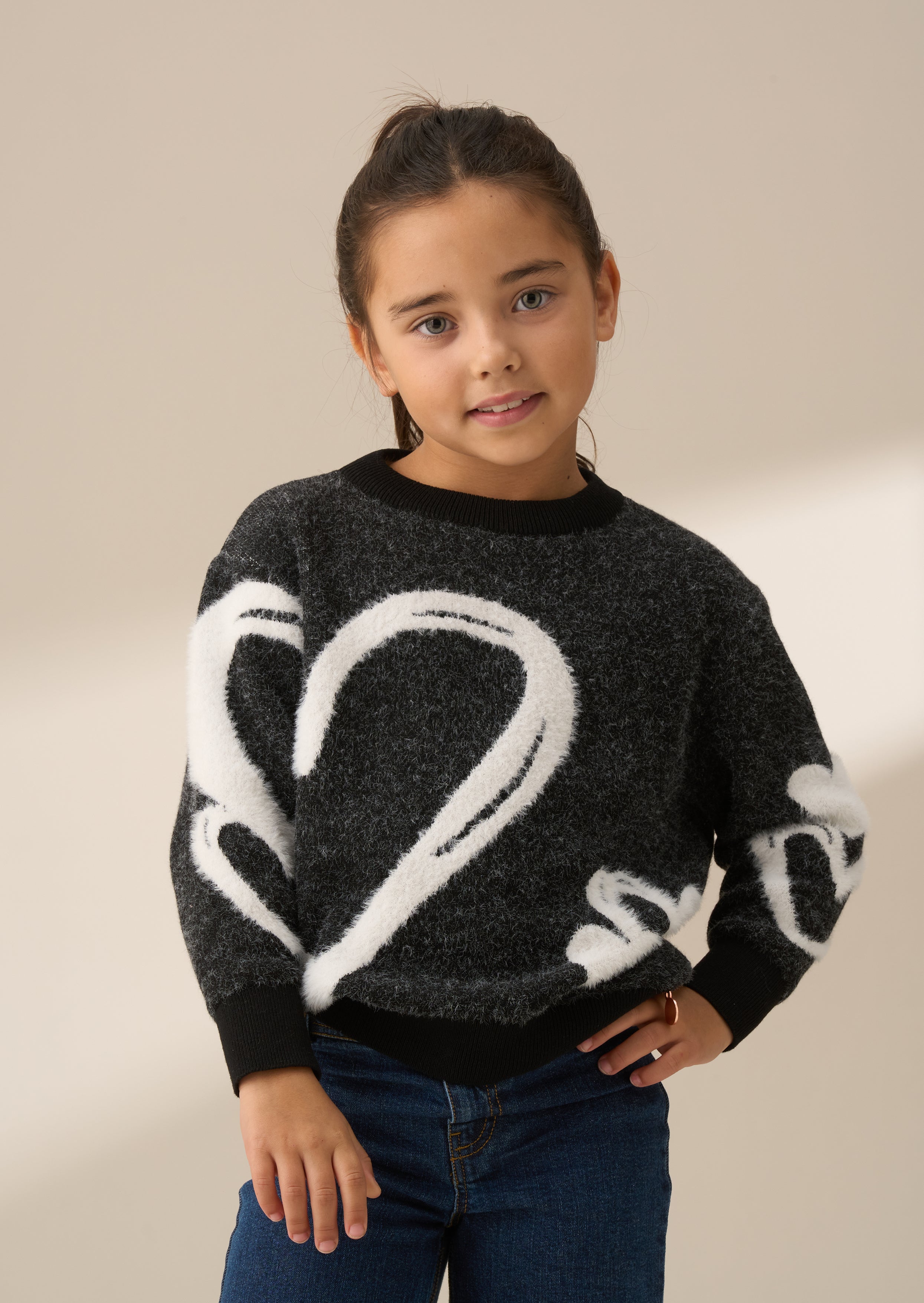 Zara Black Heart Jumper