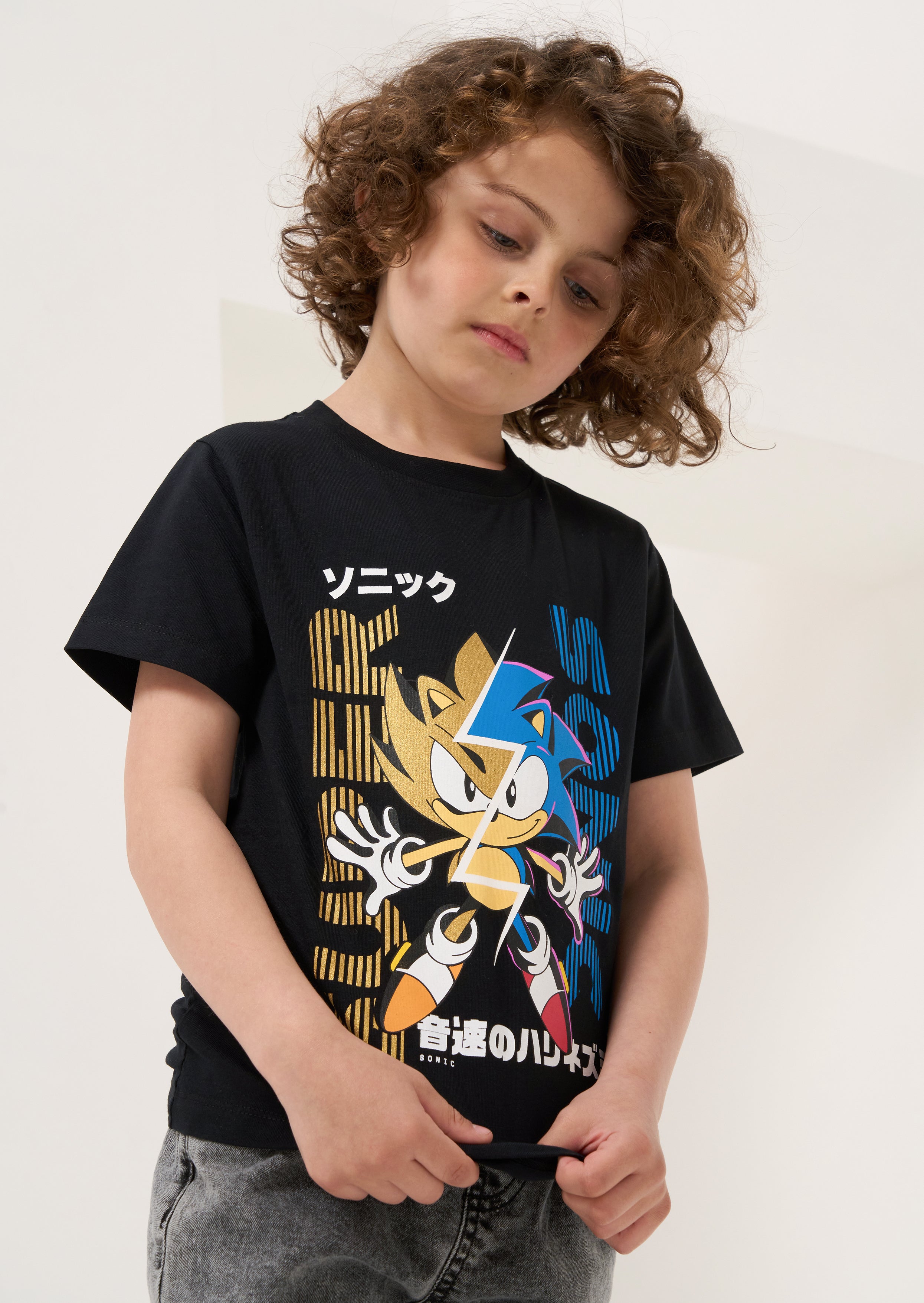 Black Sonic T Shirt | Boys | Angel & Rocket