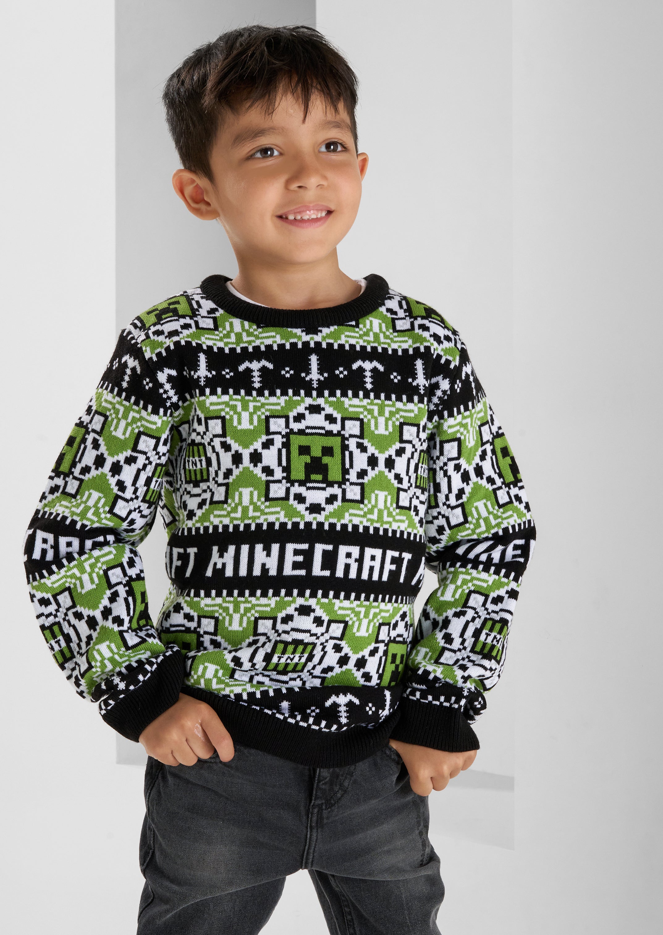 Boys minecraft christmas jumper sale