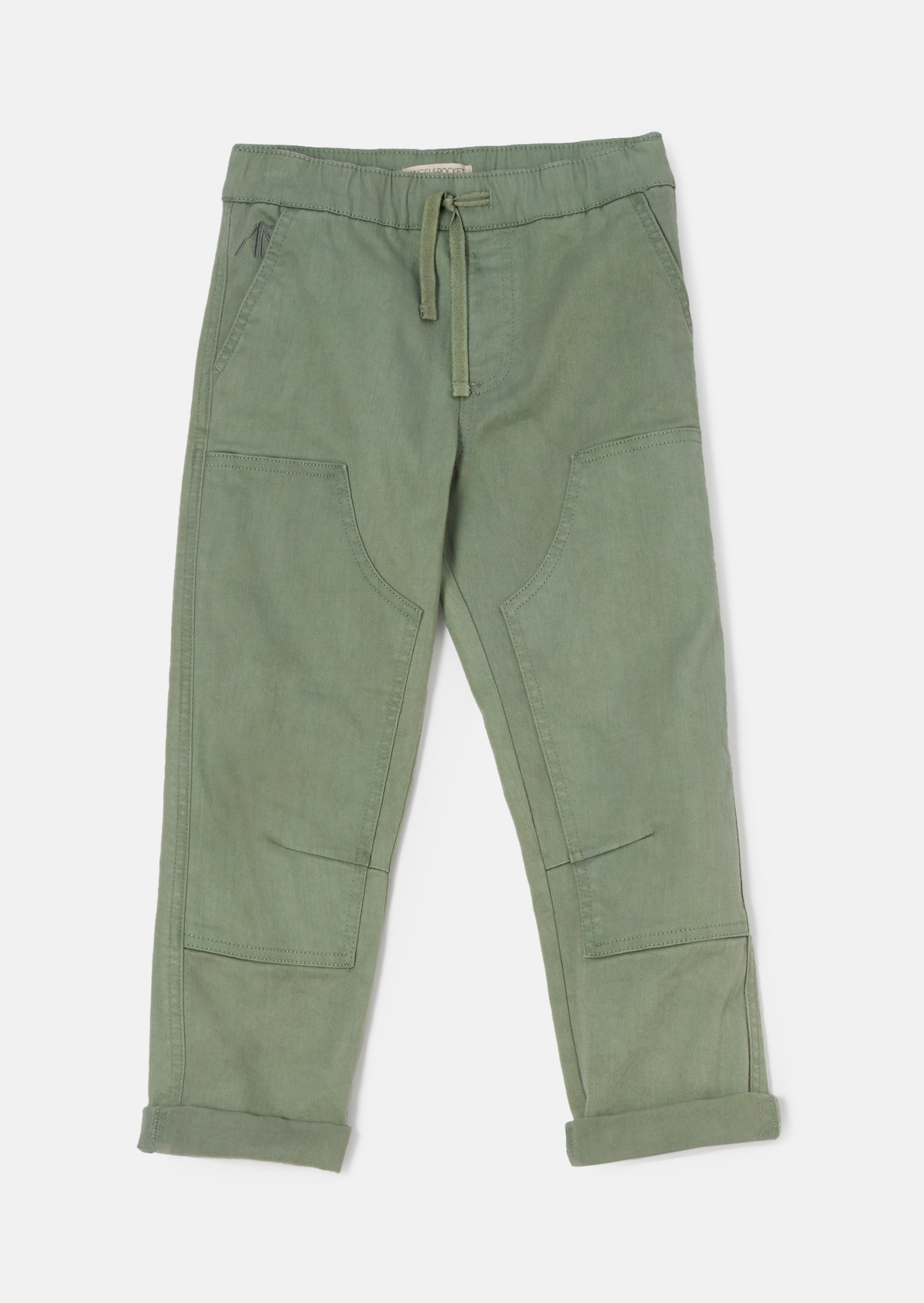 Jace Green Stitch Detail Washed Trouser