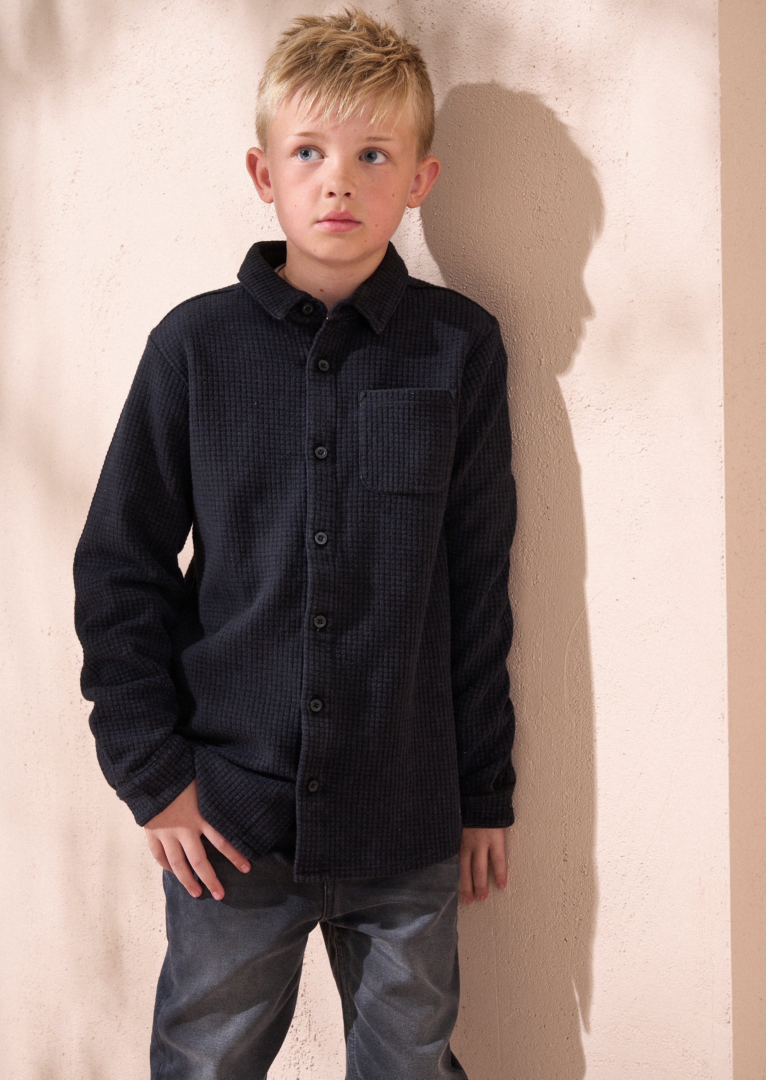 Colter Black Washed Textured Shirt