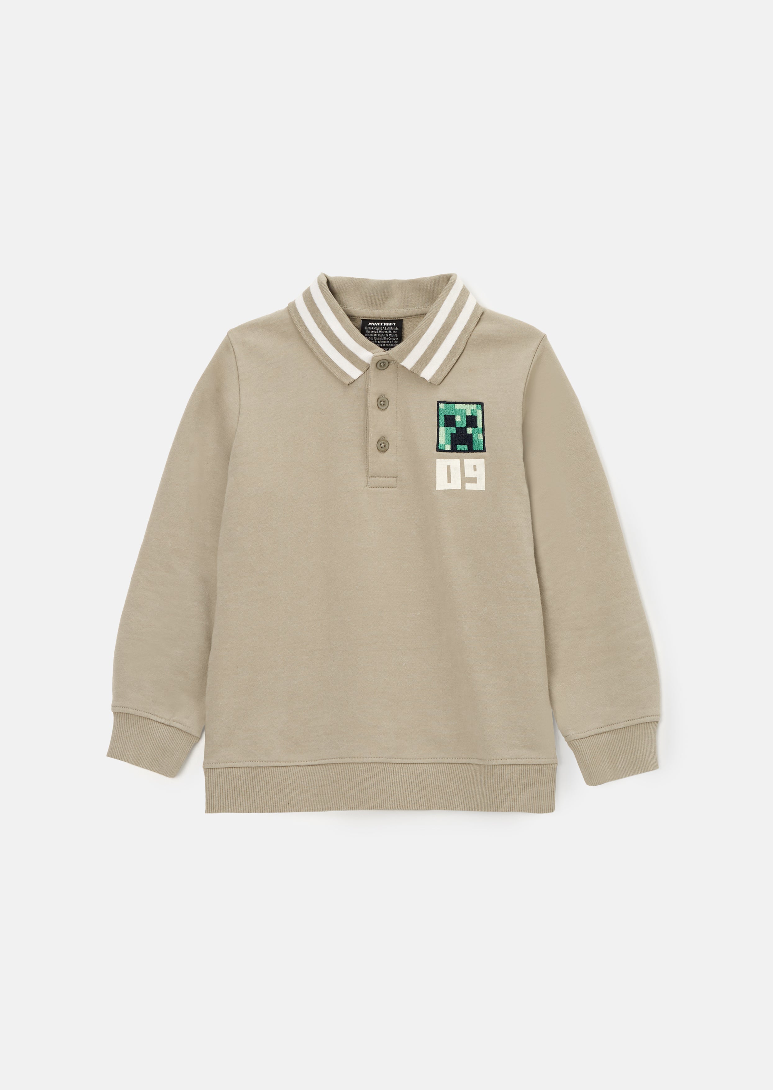 Minecraft Grey Washed Rugby Polo