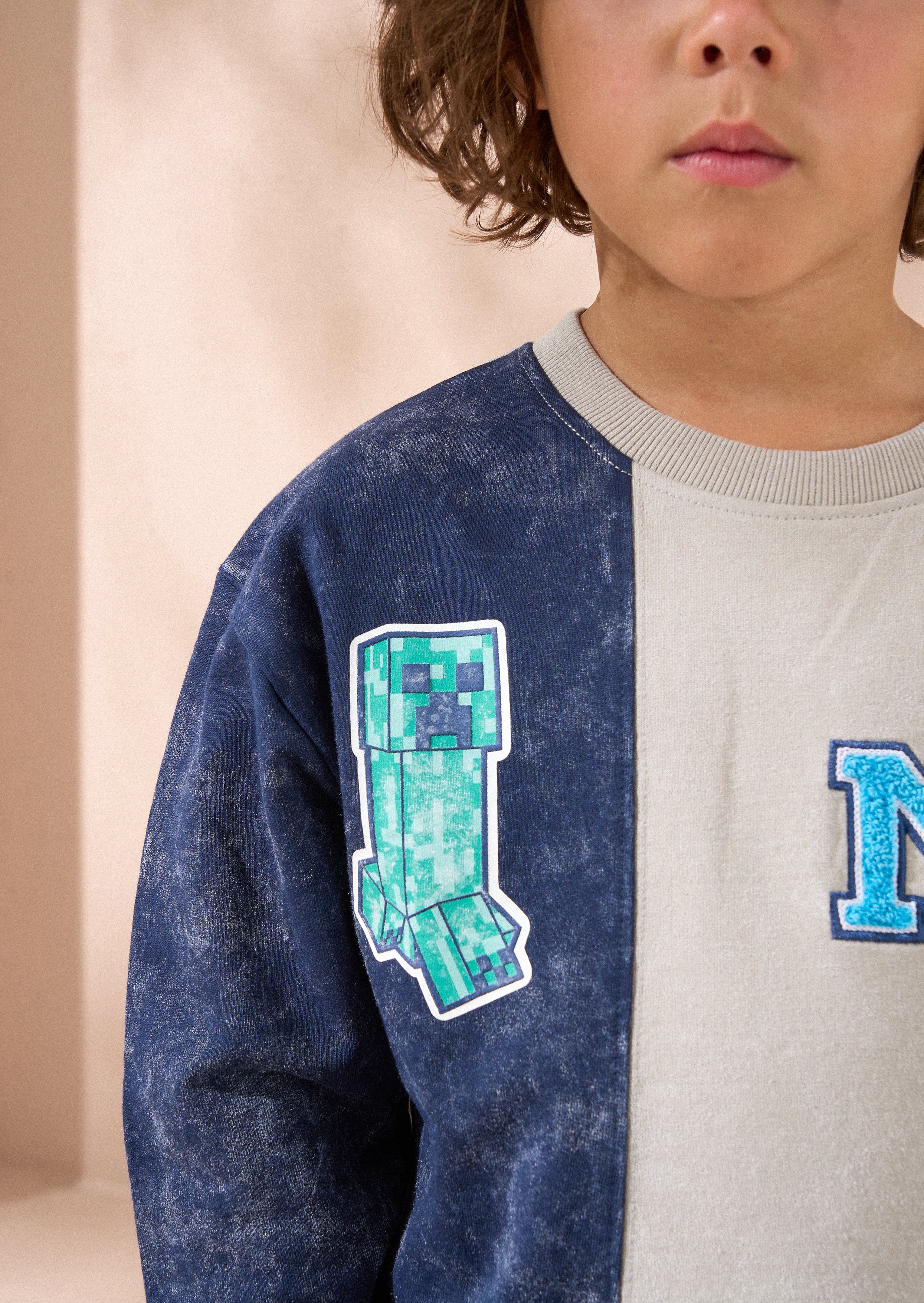 Minecraft Blue Washed Block Sweat