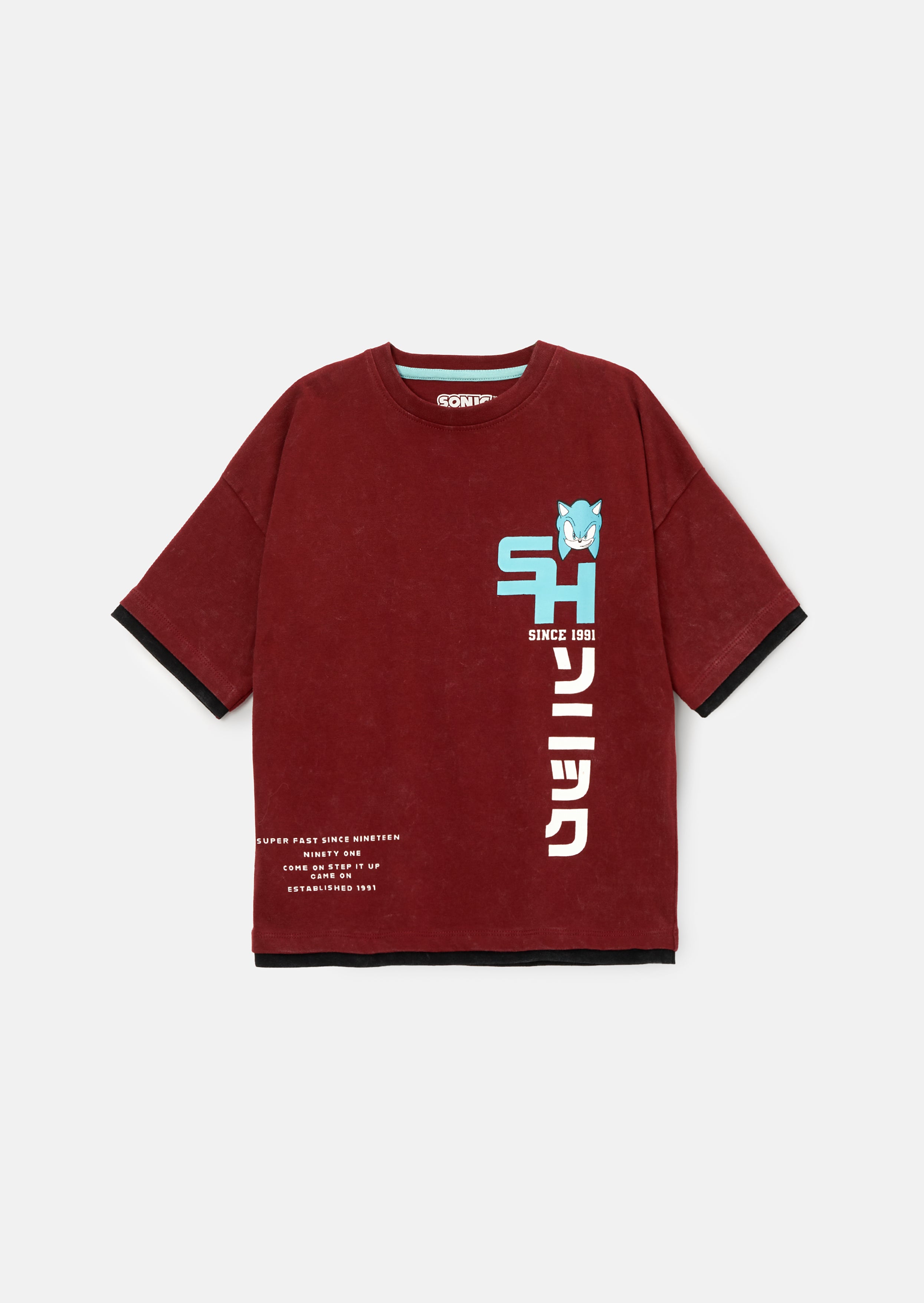 Sonic Red Washed Graphic T Shirt