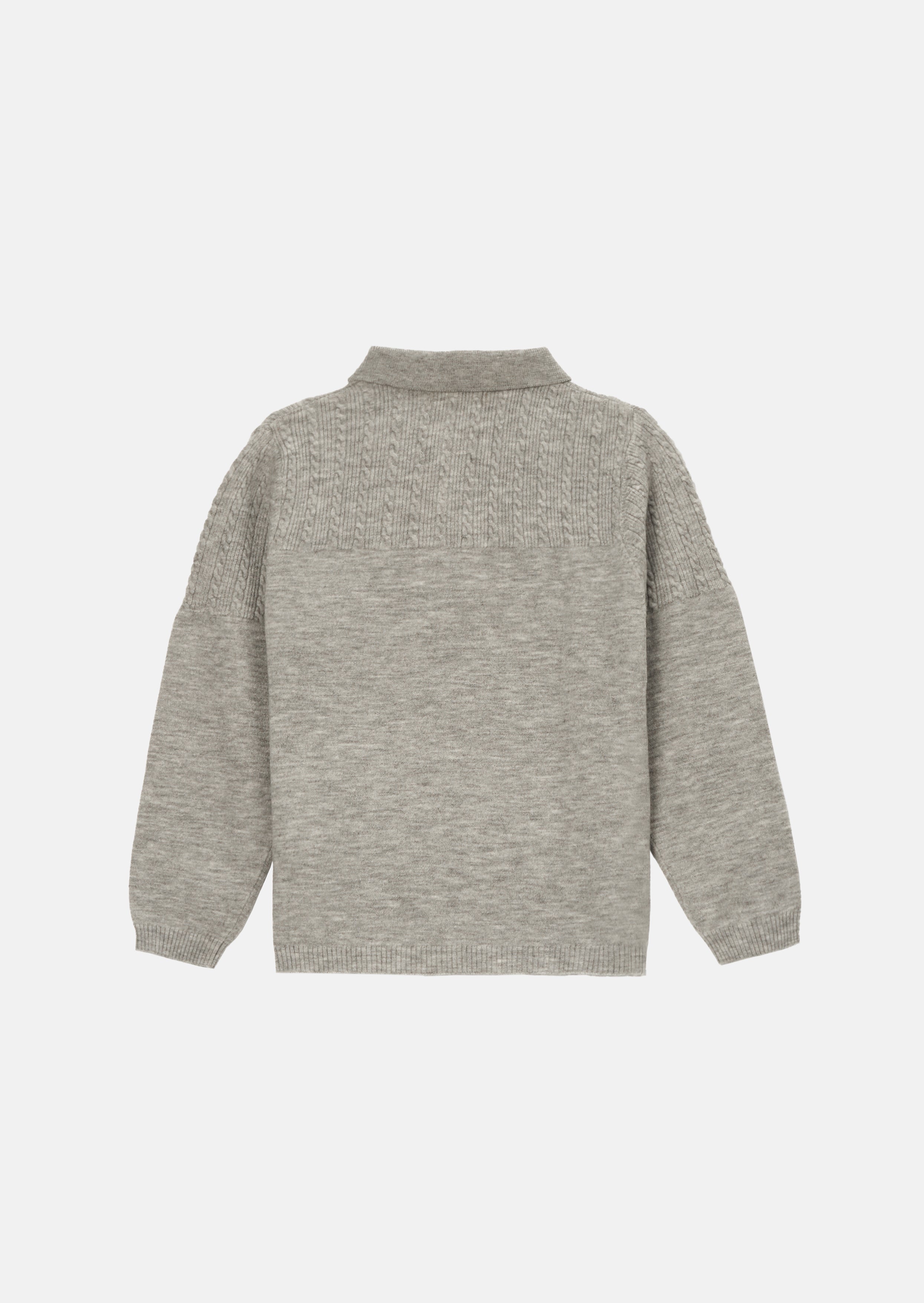 Caleb Grey Knitted Zip Polo