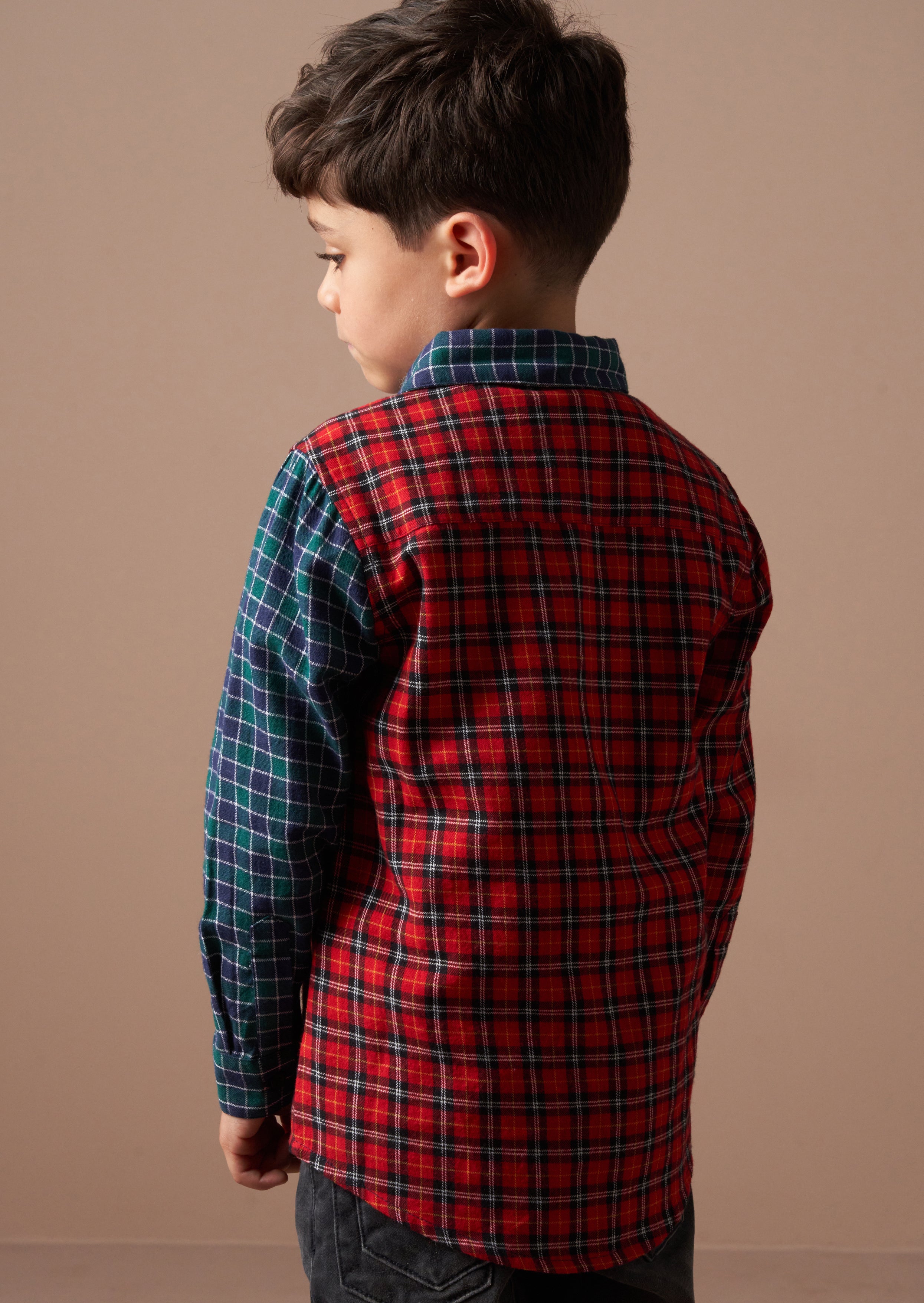 Lewis Red Mixed Check Shirt