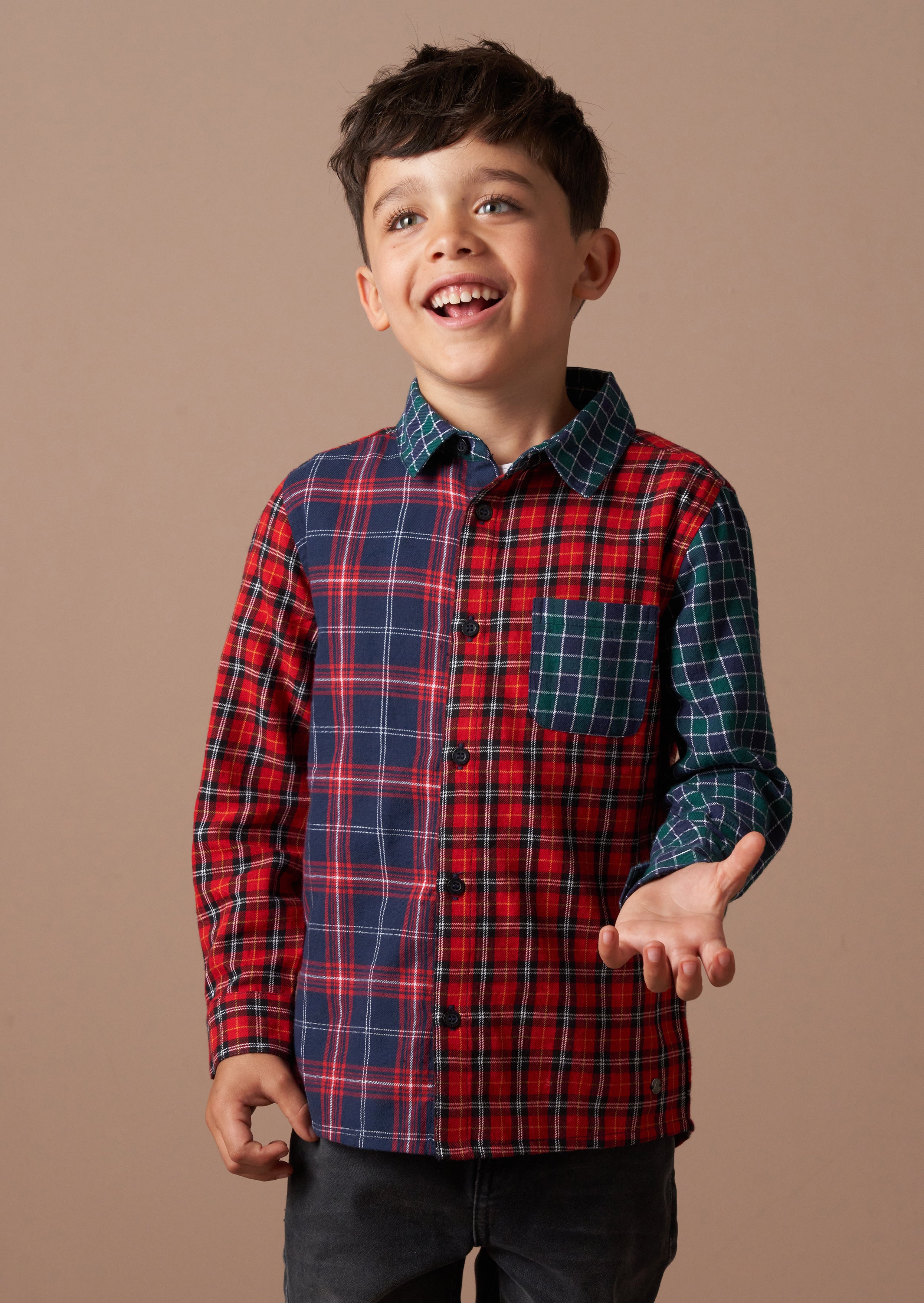 Lewis Red Mixed Check Shirt