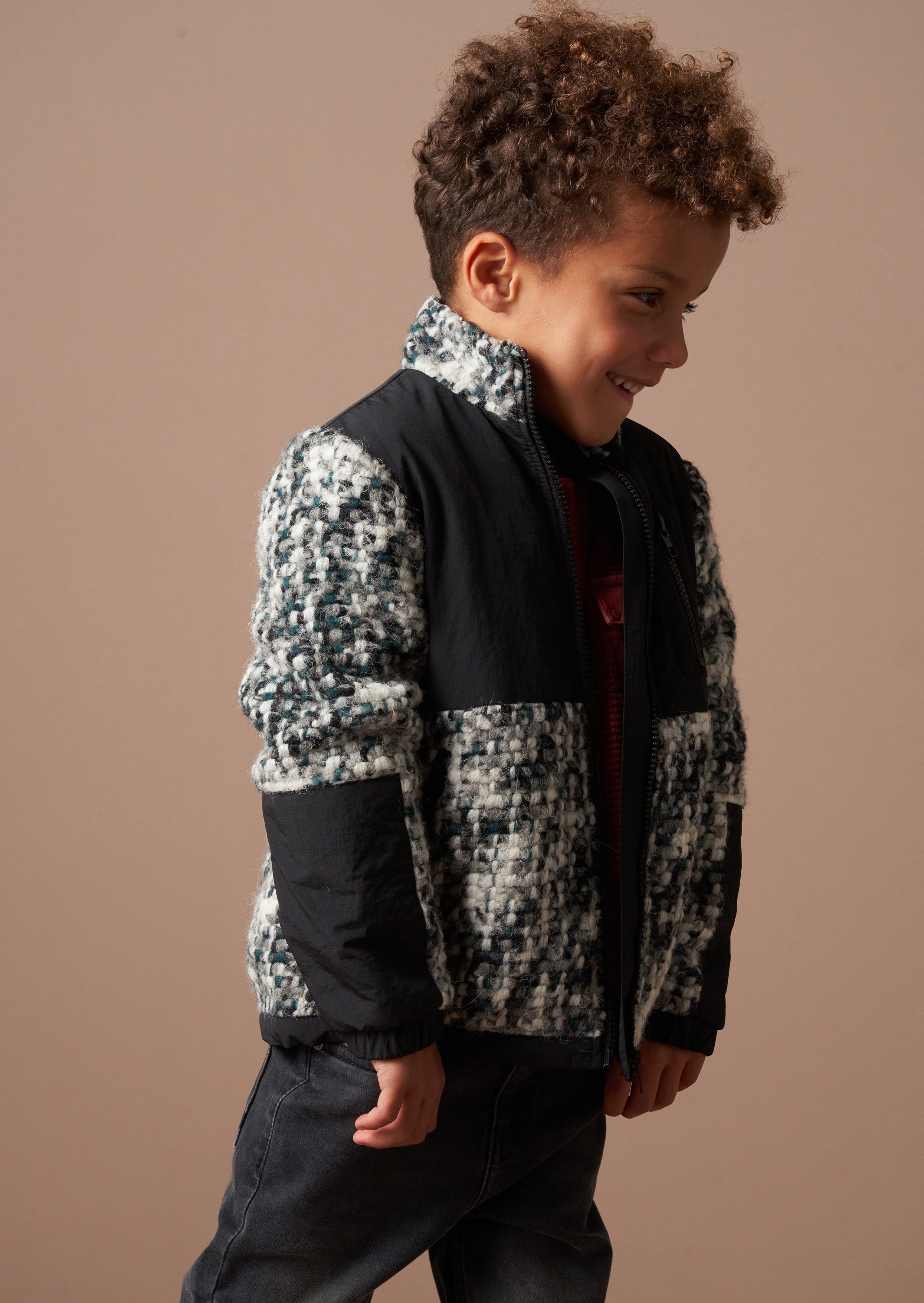 Michael Multi Boucle Zip Trough Jacket