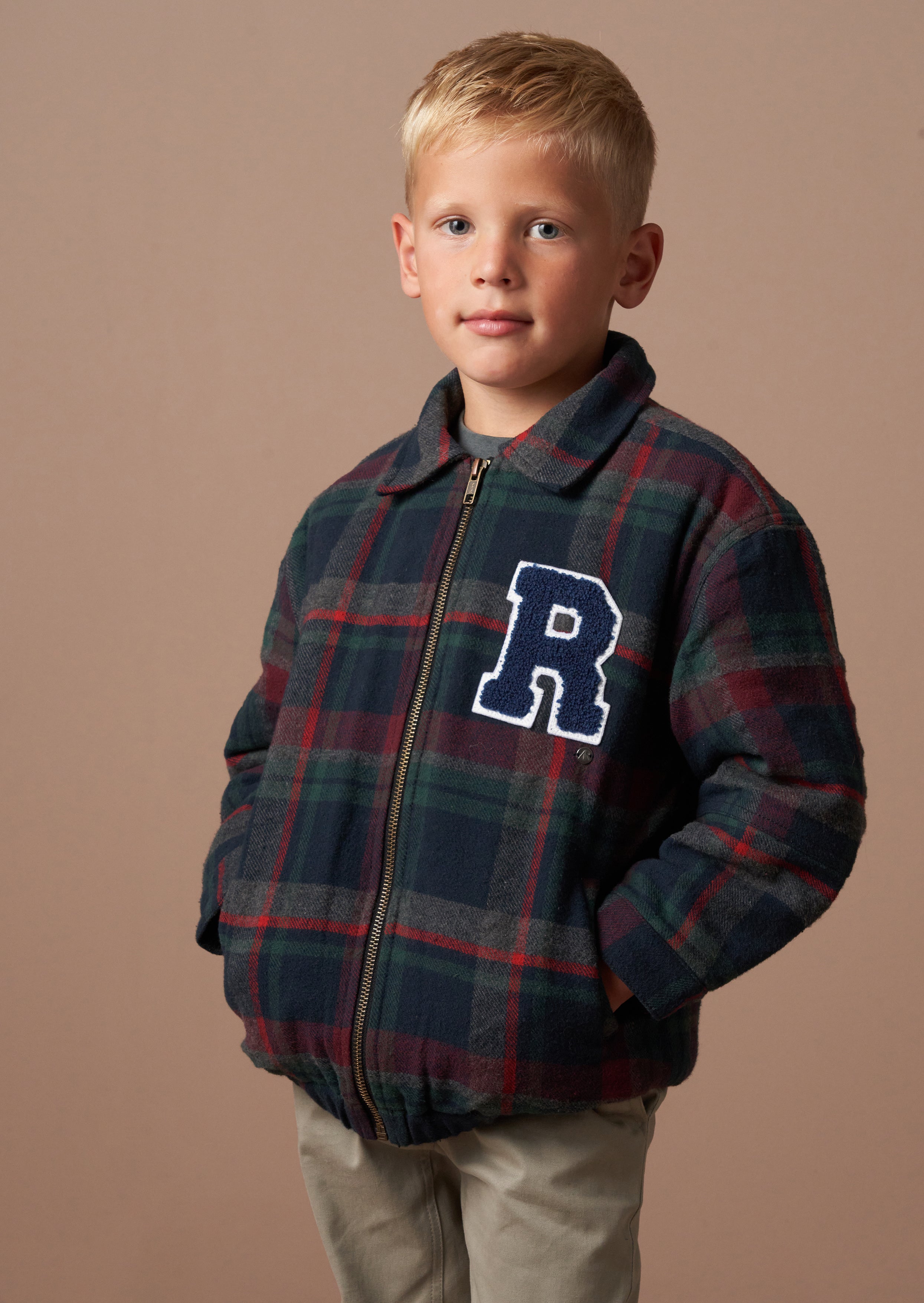 Chad Navy Check Collegiate Jacket