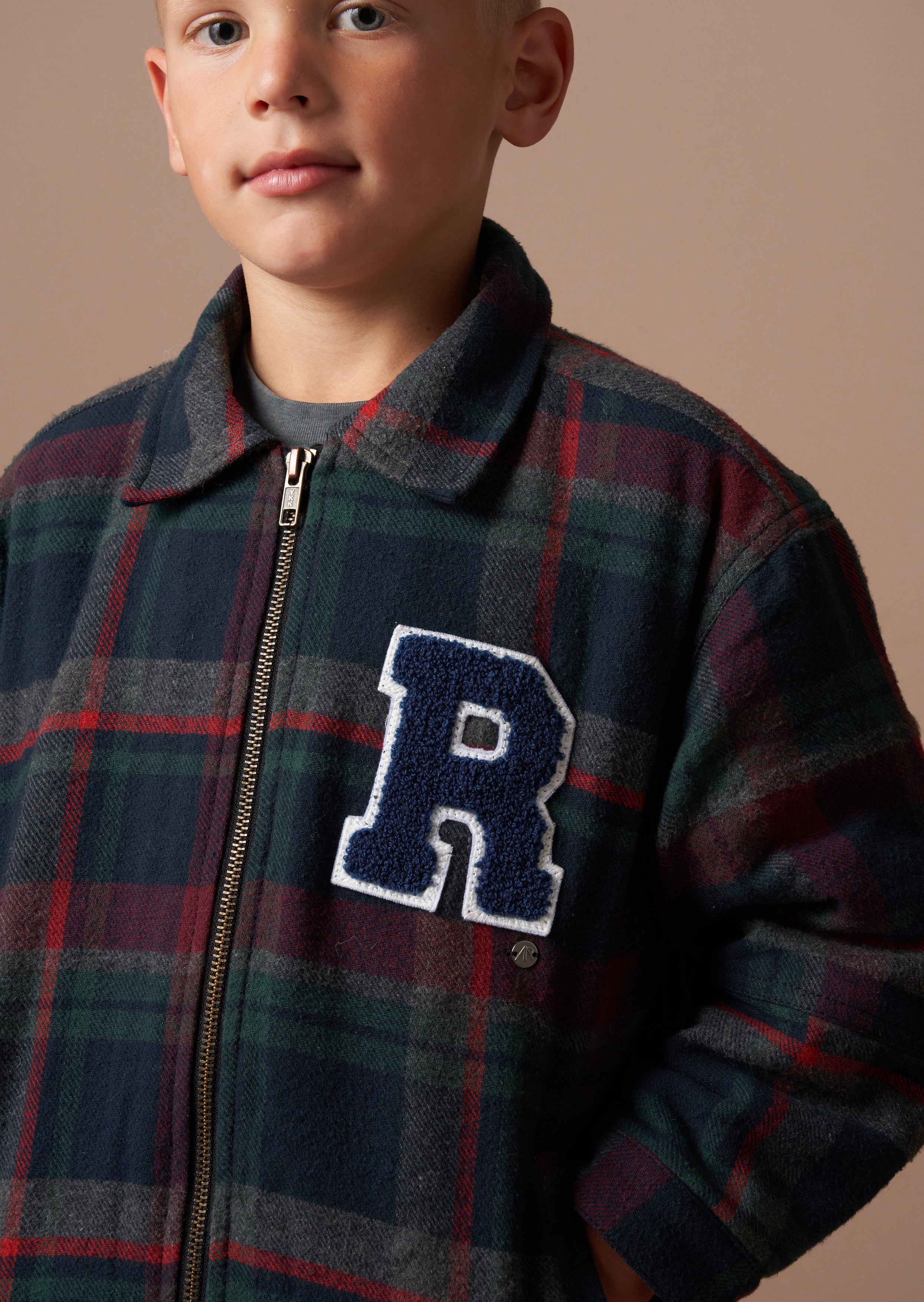 Chad Navy Check Collegiate Jacket