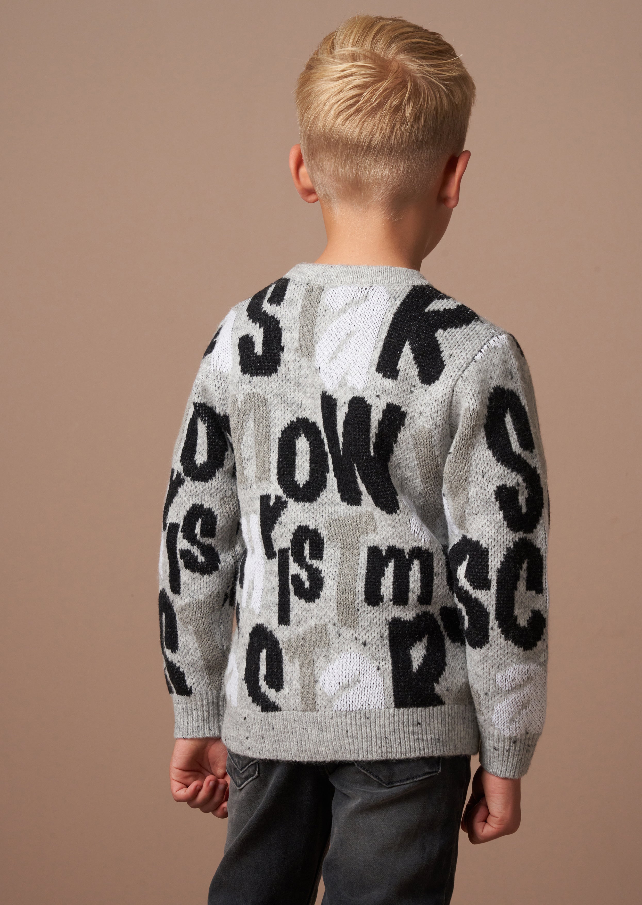 Bowen Grey Christmas Slogan Knit