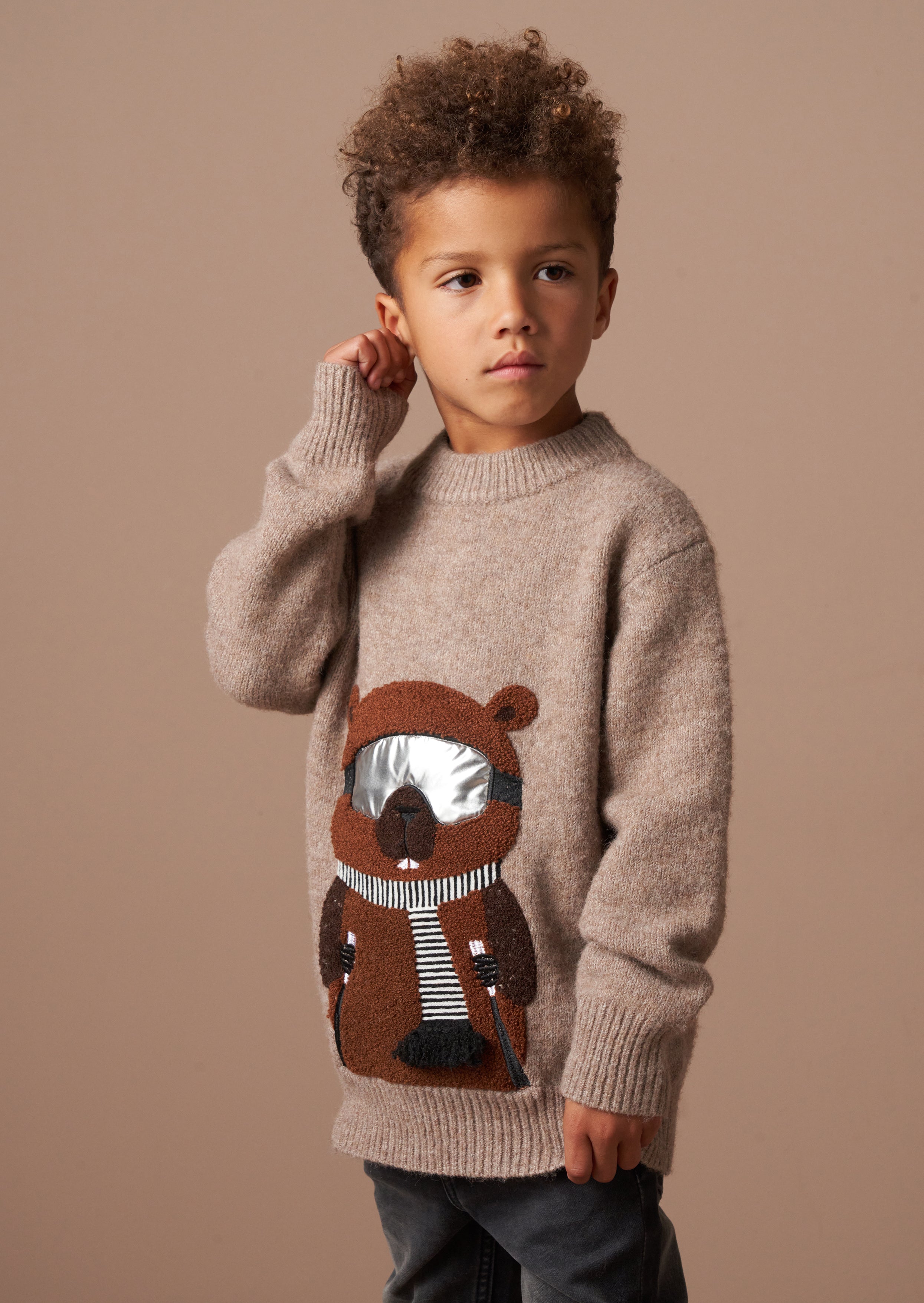 Jules Brown Borg Ski Beaver Knit