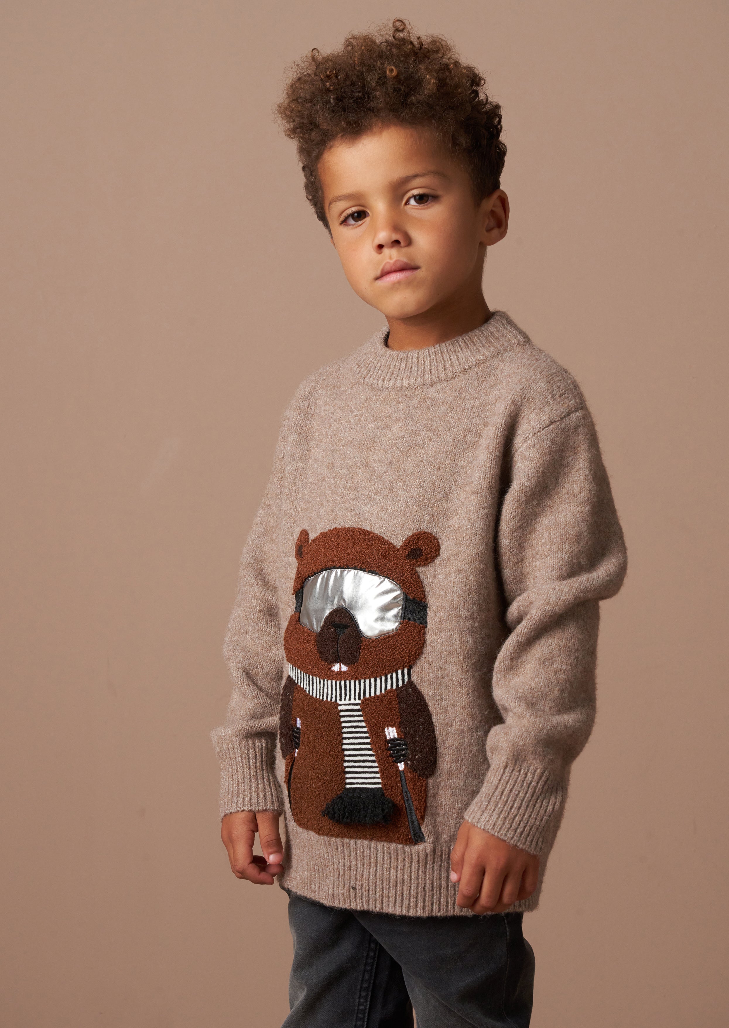 Jules Brown Borg Ski Beaver Knit