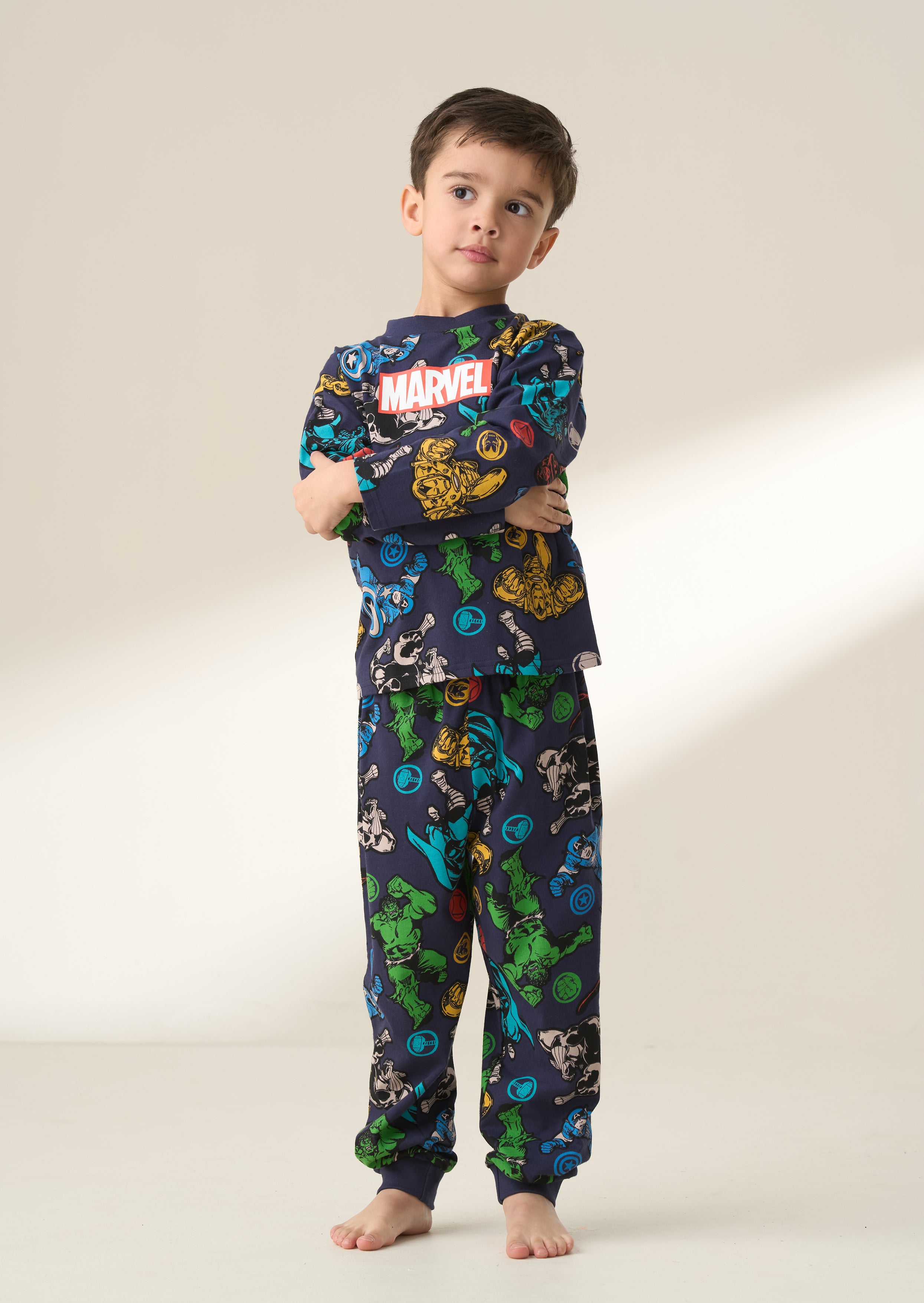 Marvel Navy Jersey Pyjama