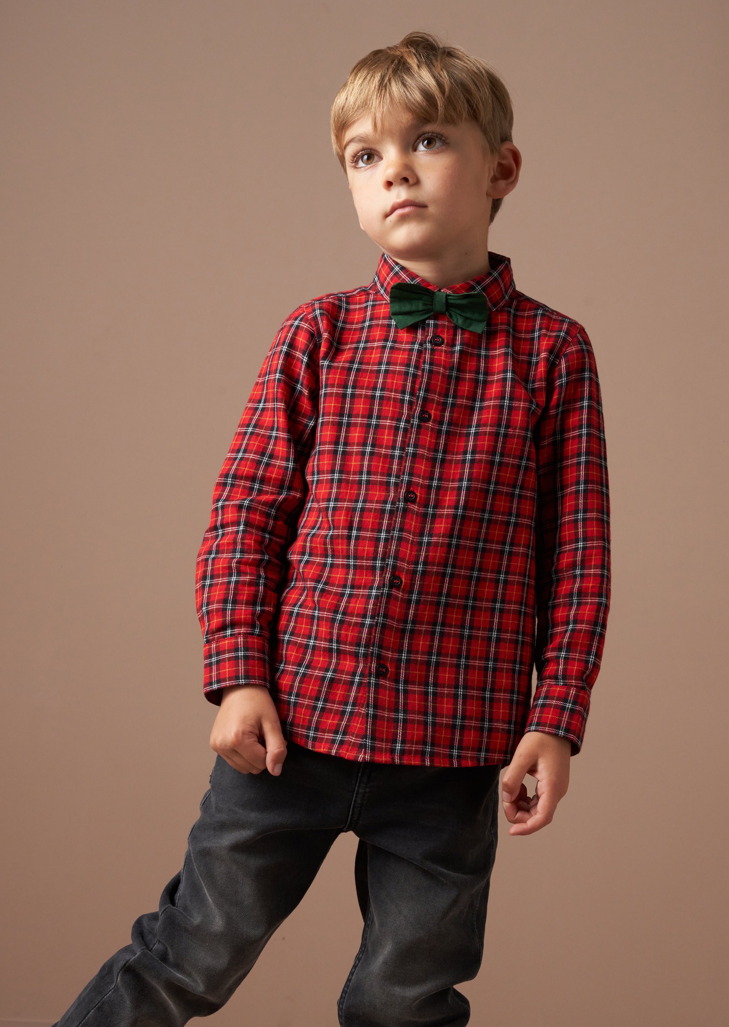 Joseph Red Check Shirt With Bow Tie