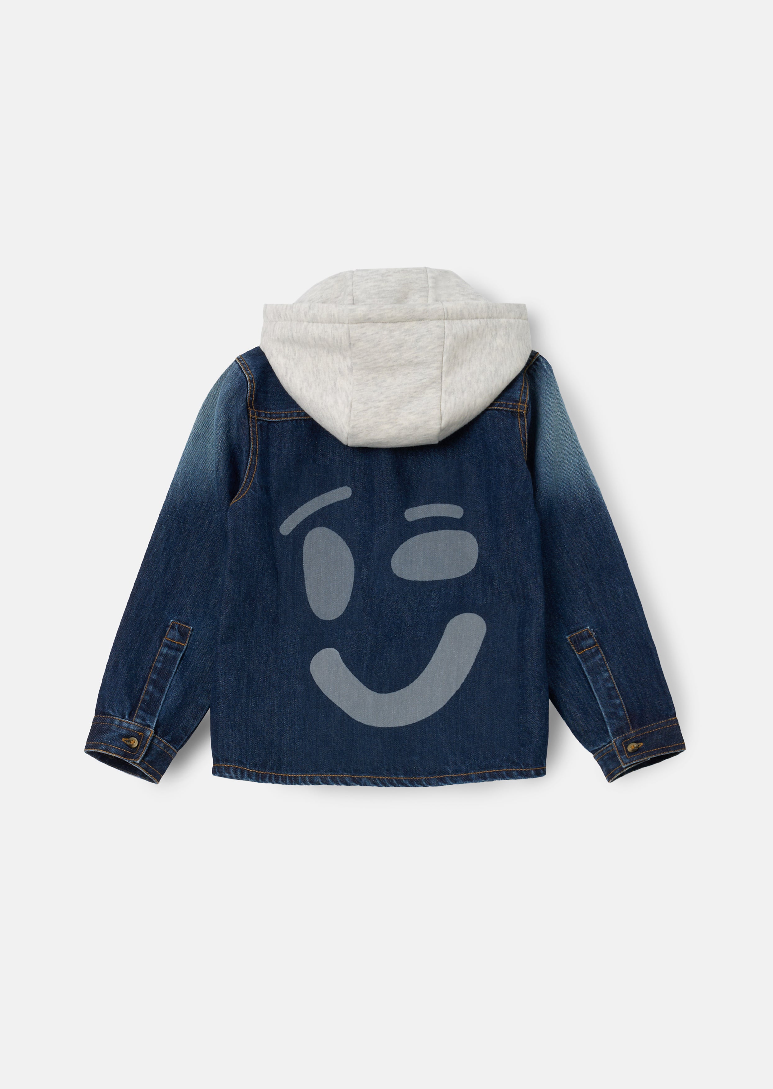 Smile Denim Overshirt With Hood