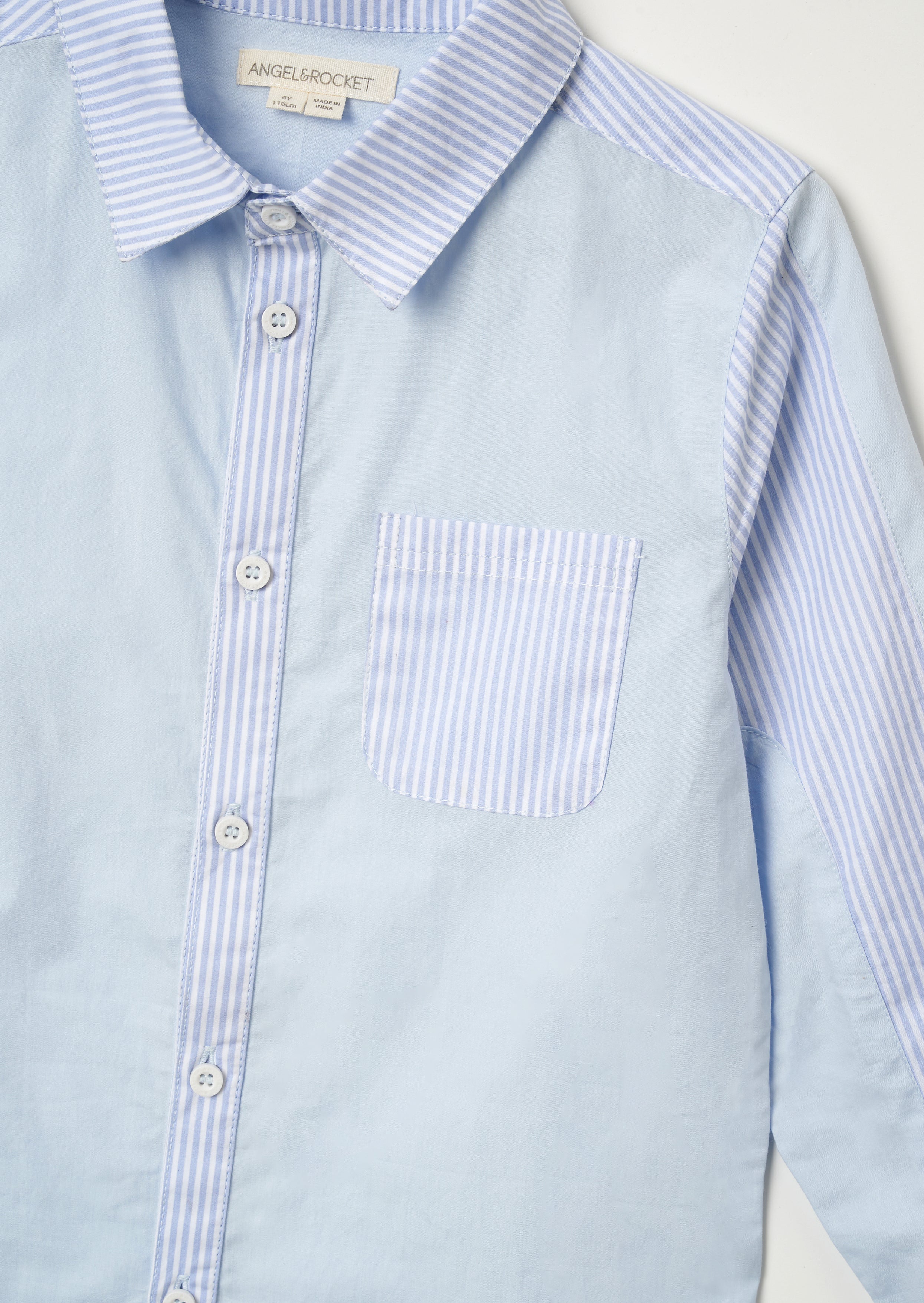 Chase Blue Stripe Panel Smart Shirt