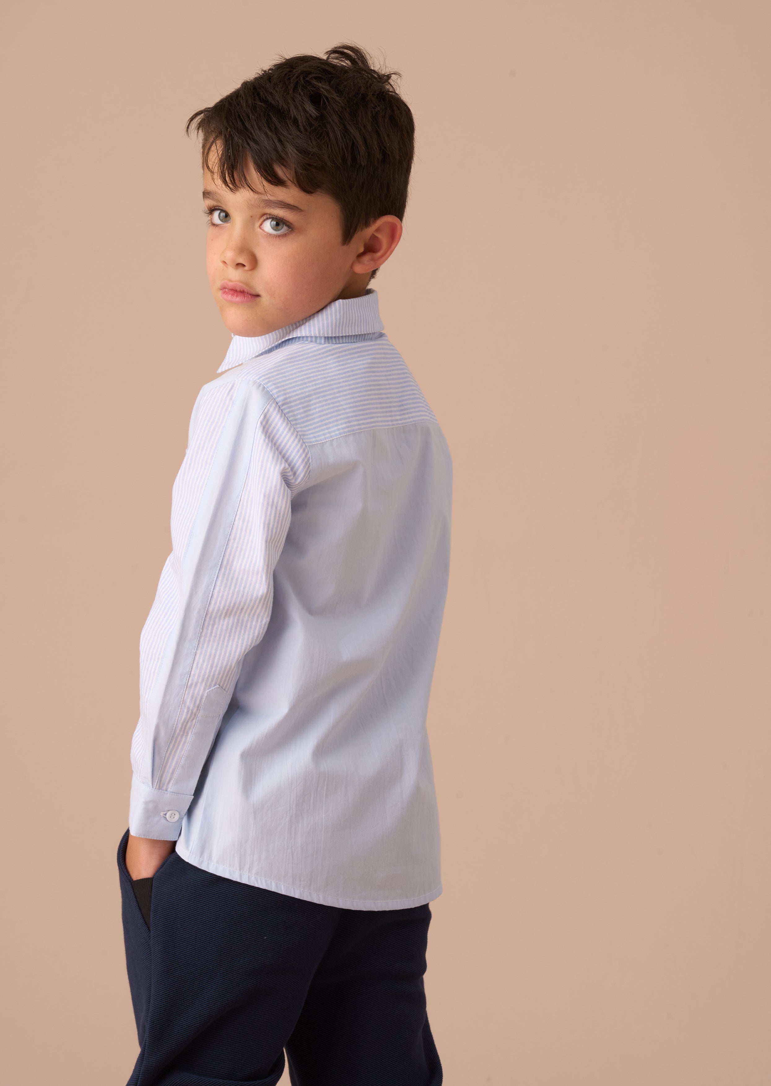 Chase Blue Stripe Panel Smart Shirt